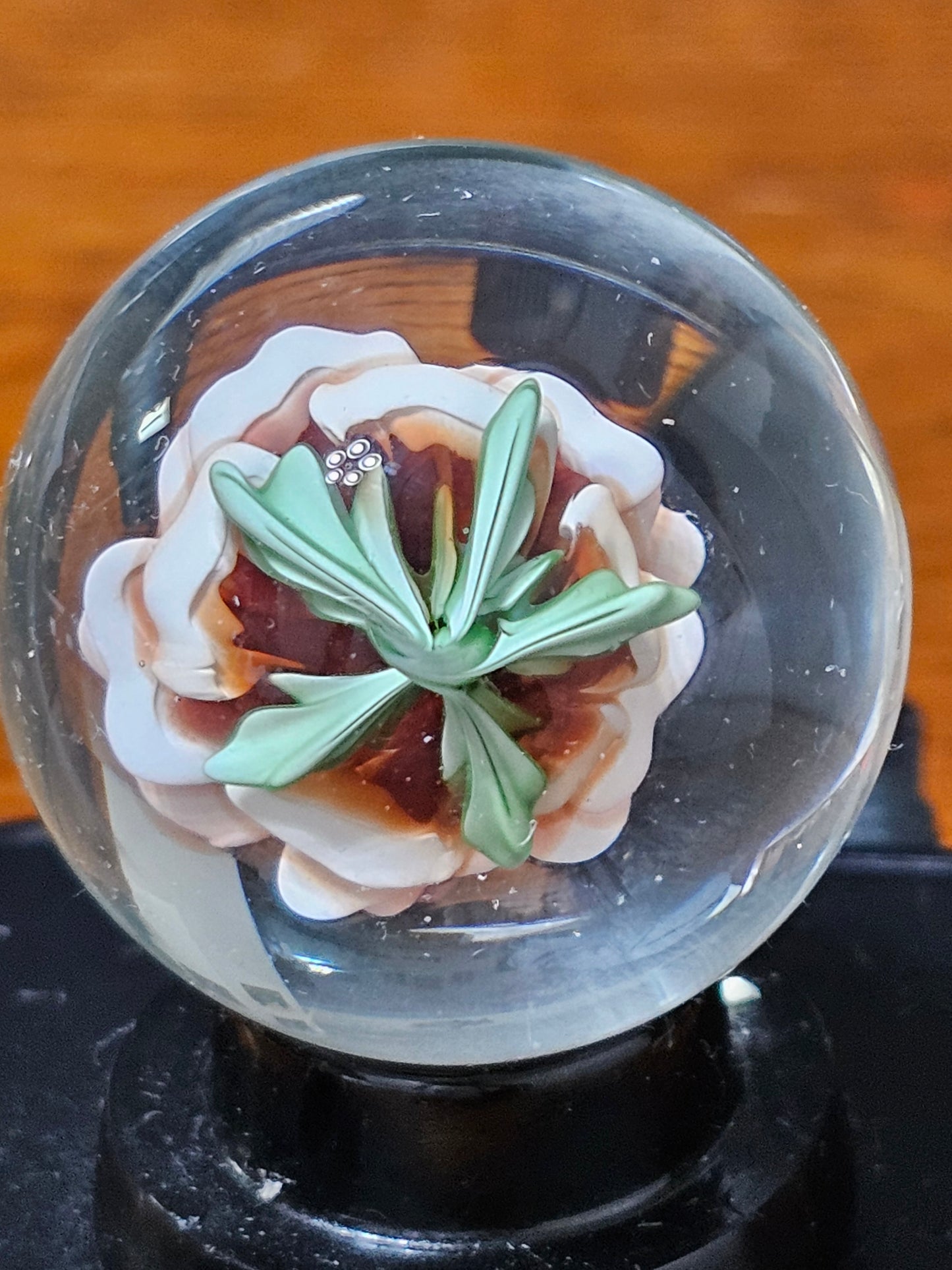 Garnet & China White Floral Marble
