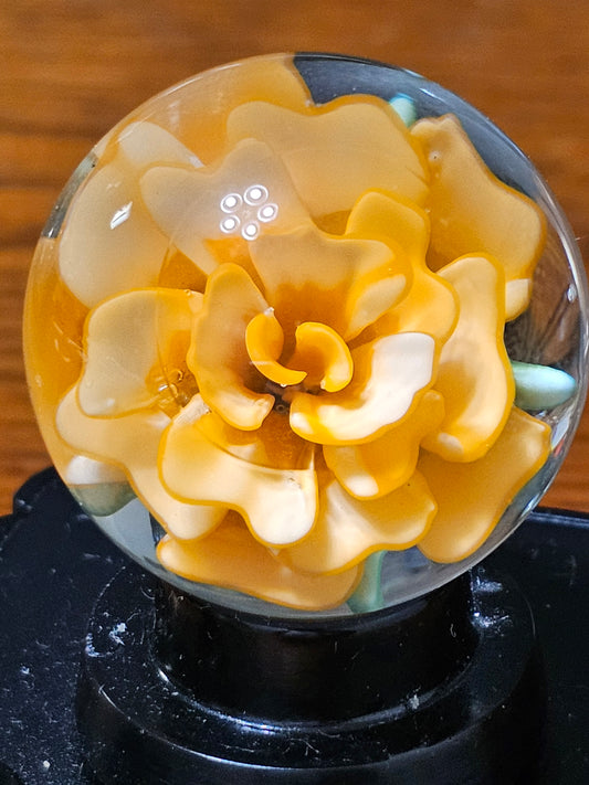 Lava Orange & China White Floral Marble