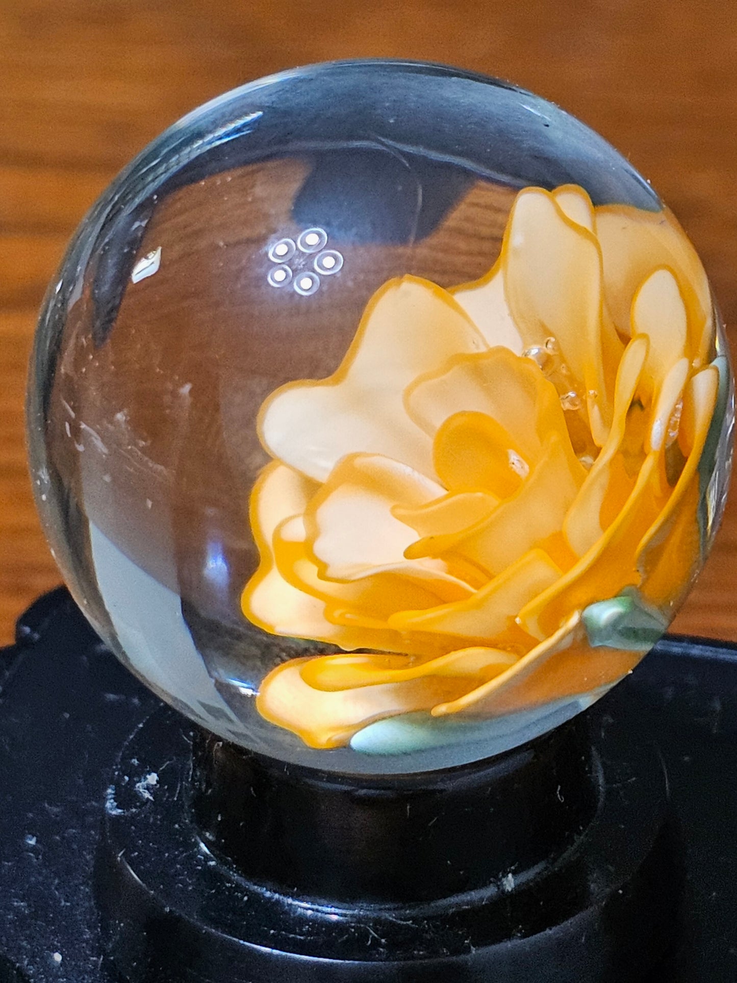 Lava Orange & China White Floral Marble
