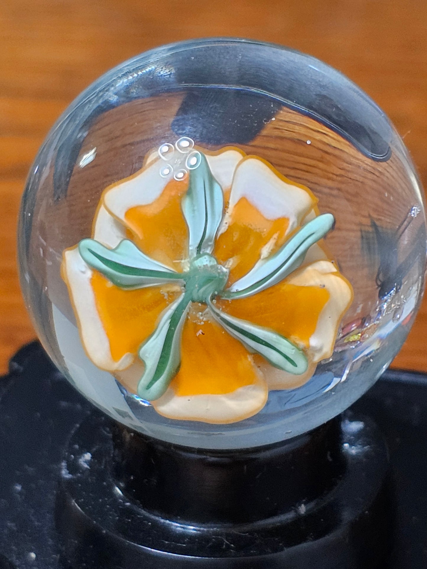 Lava Orange & China White Floral Marble