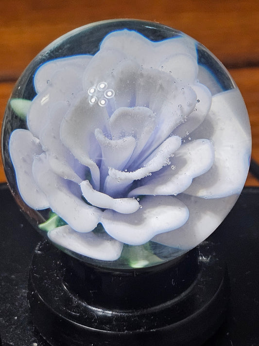 China White & Wisteria Floral Marble