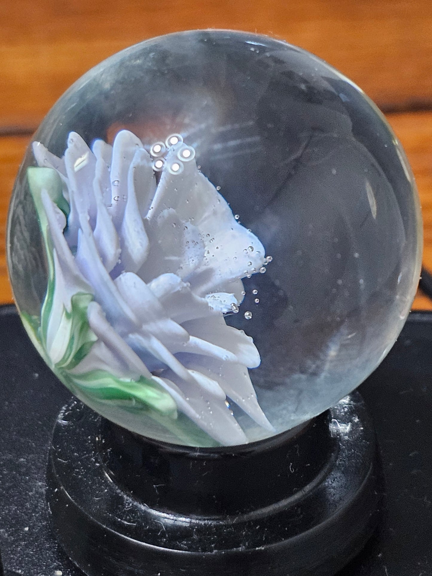 China White & Wisteria Floral Marble