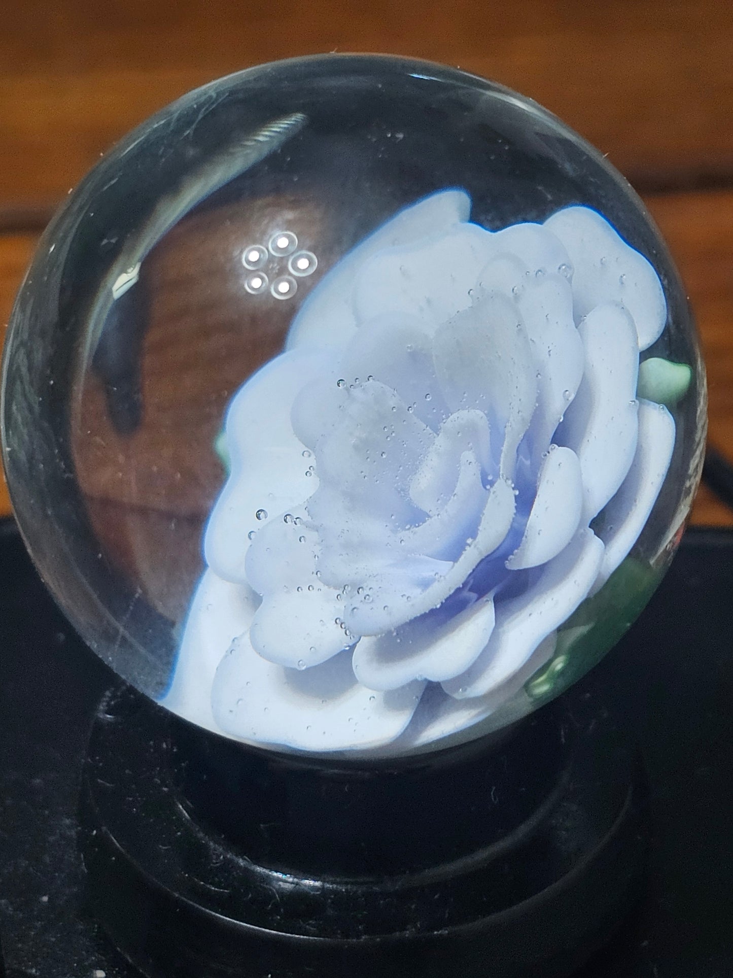 China White & Wisteria Floral Marble