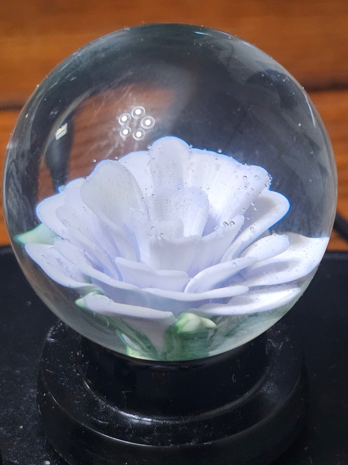 China White & Wisteria Floral Marble