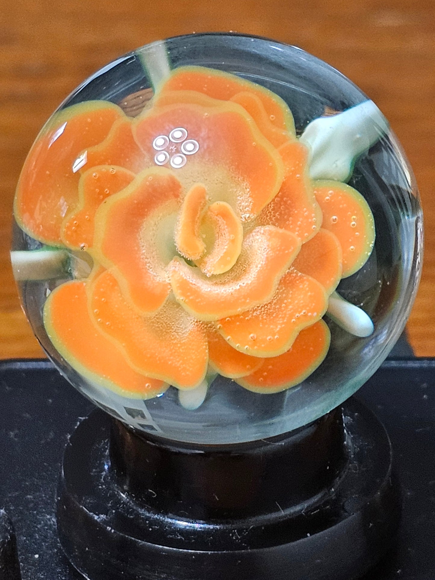 Canary Yellow & Lava Orange Floral Marble