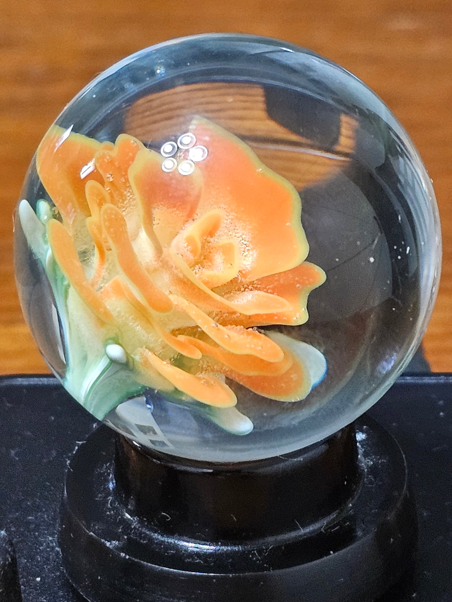 Canary Yellow & Lava Orange Floral Marble