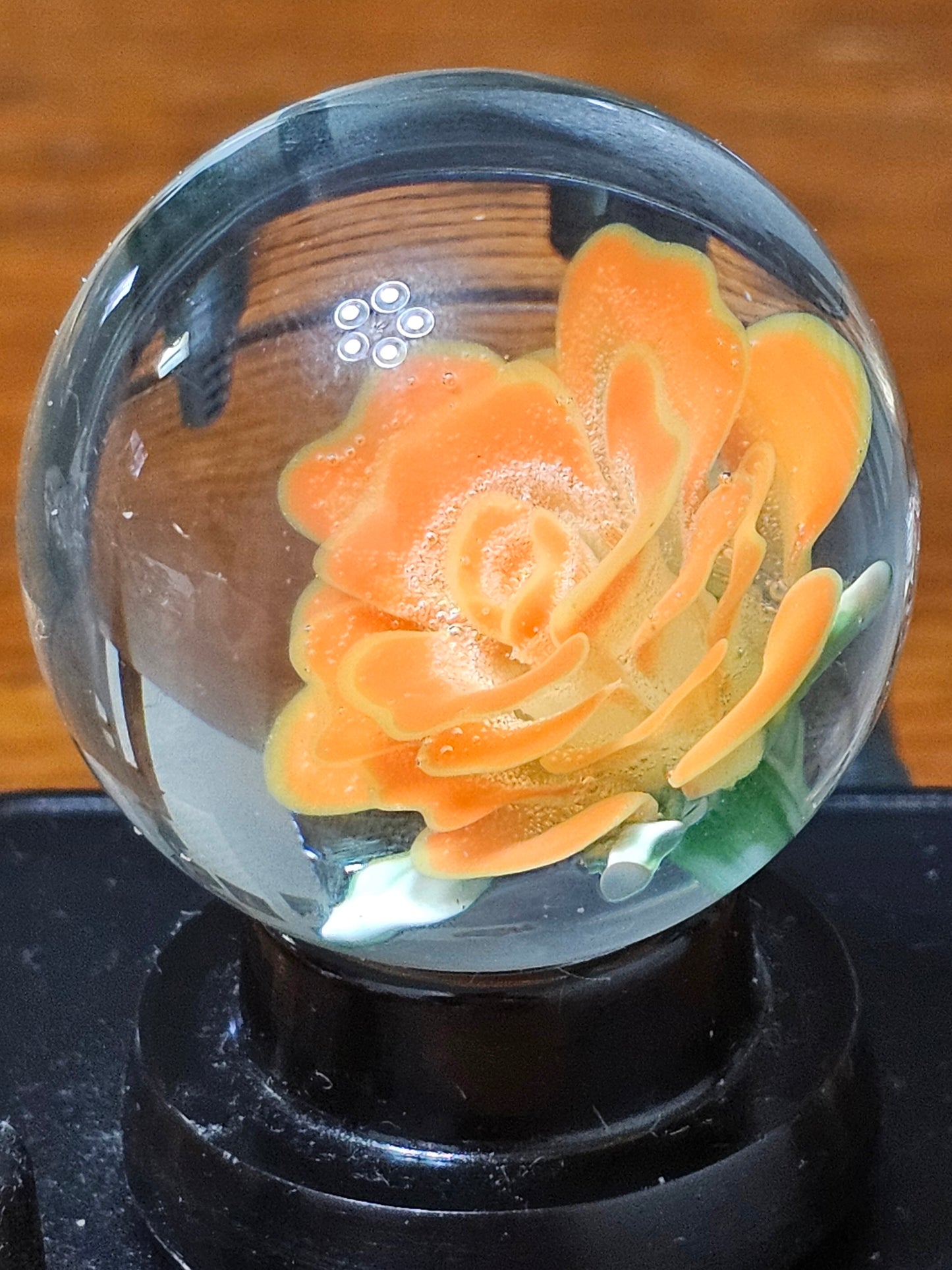 Canary Yellow & Lava Orange Floral Marble