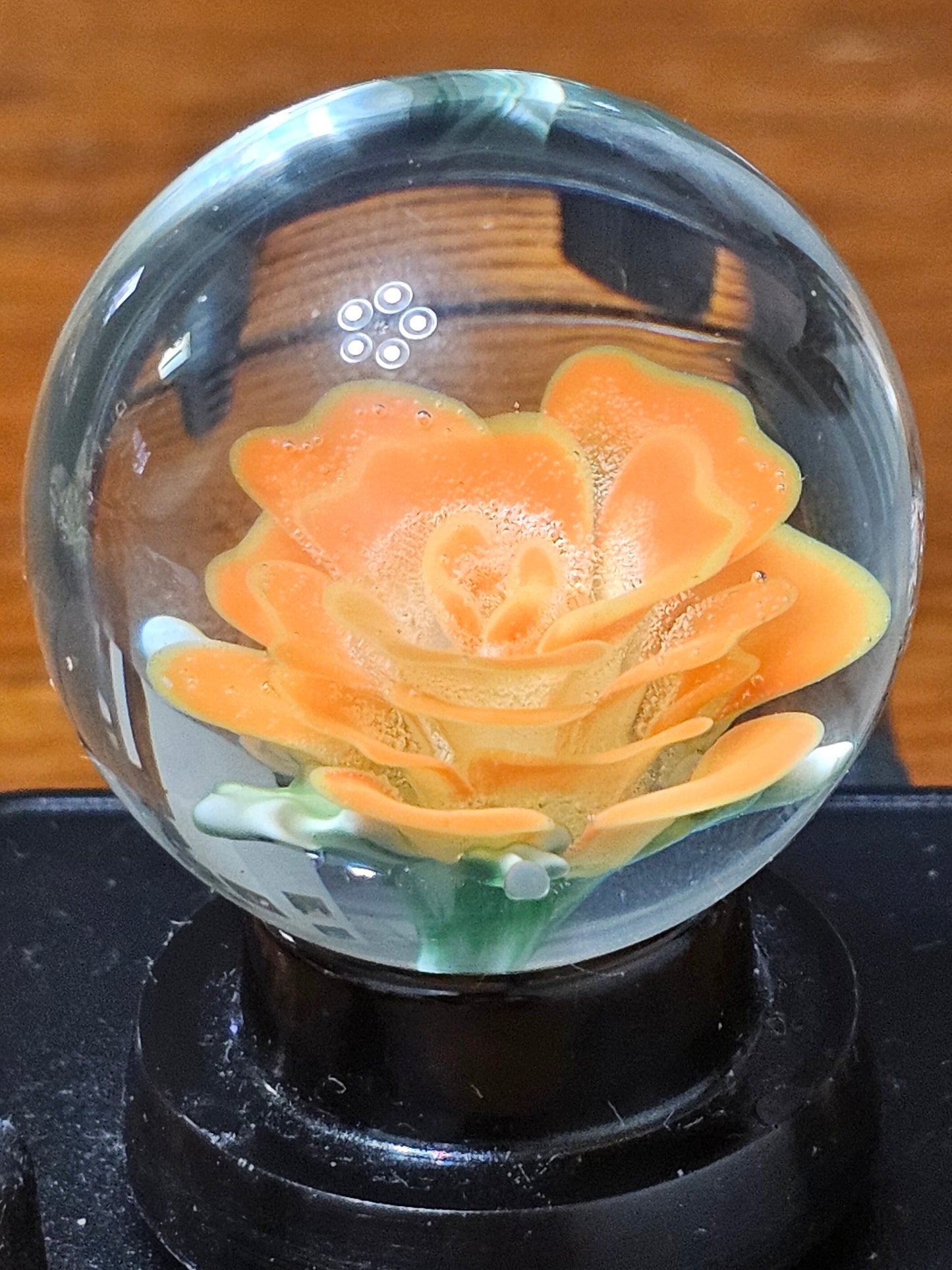 Canary Yellow & Lava Orange Floral Marble