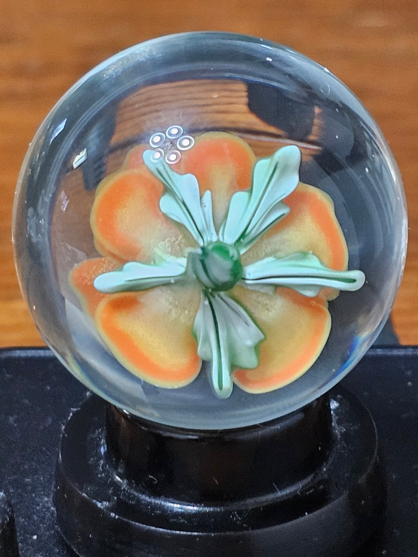 Canary Yellow & Lava Orange Floral Marble