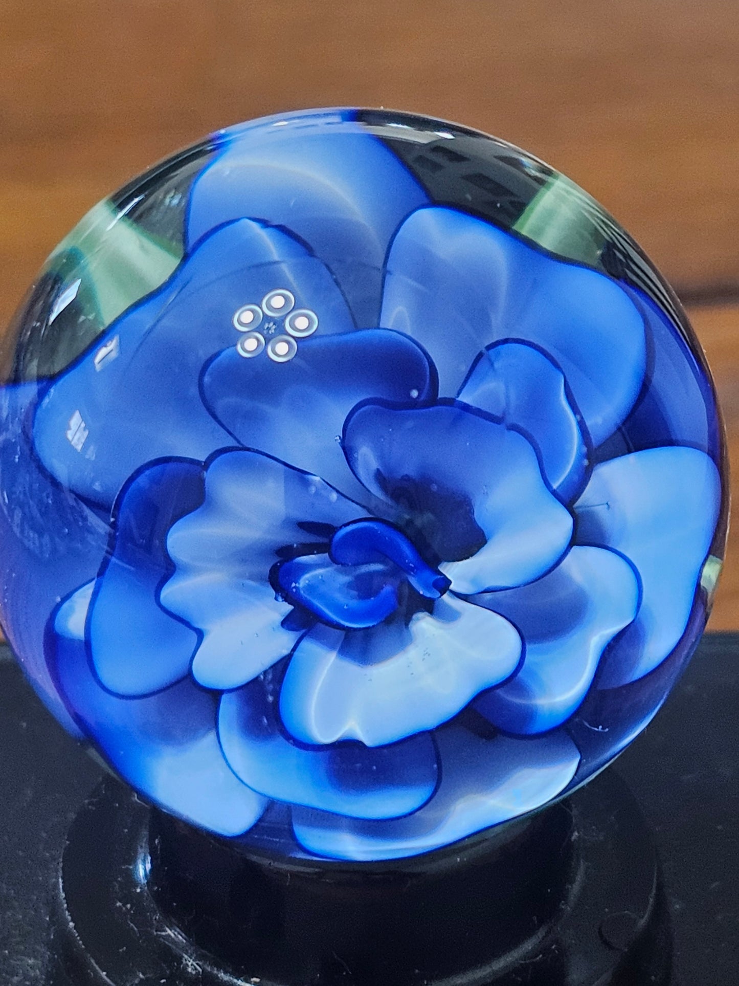 China White & Cobalt Blue Floral Marble