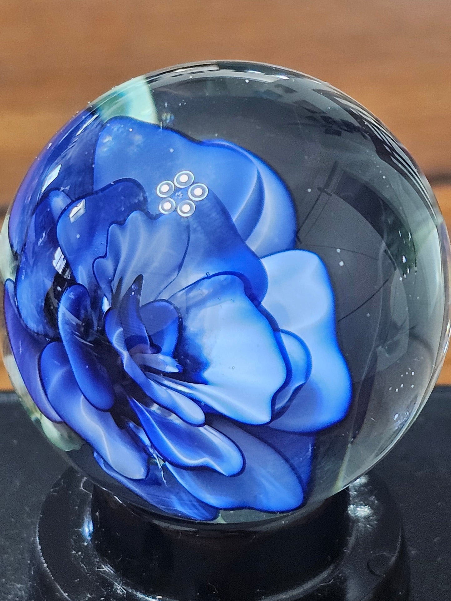 China White & Cobalt Blue Floral Marble