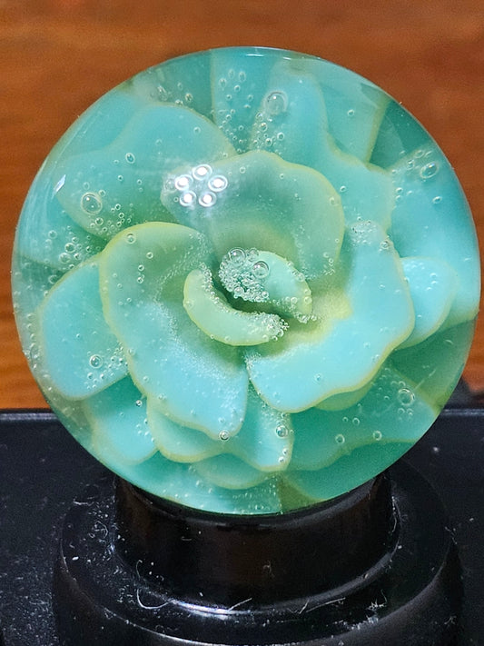 Agua Azul & Canary Yellow Floral Marble