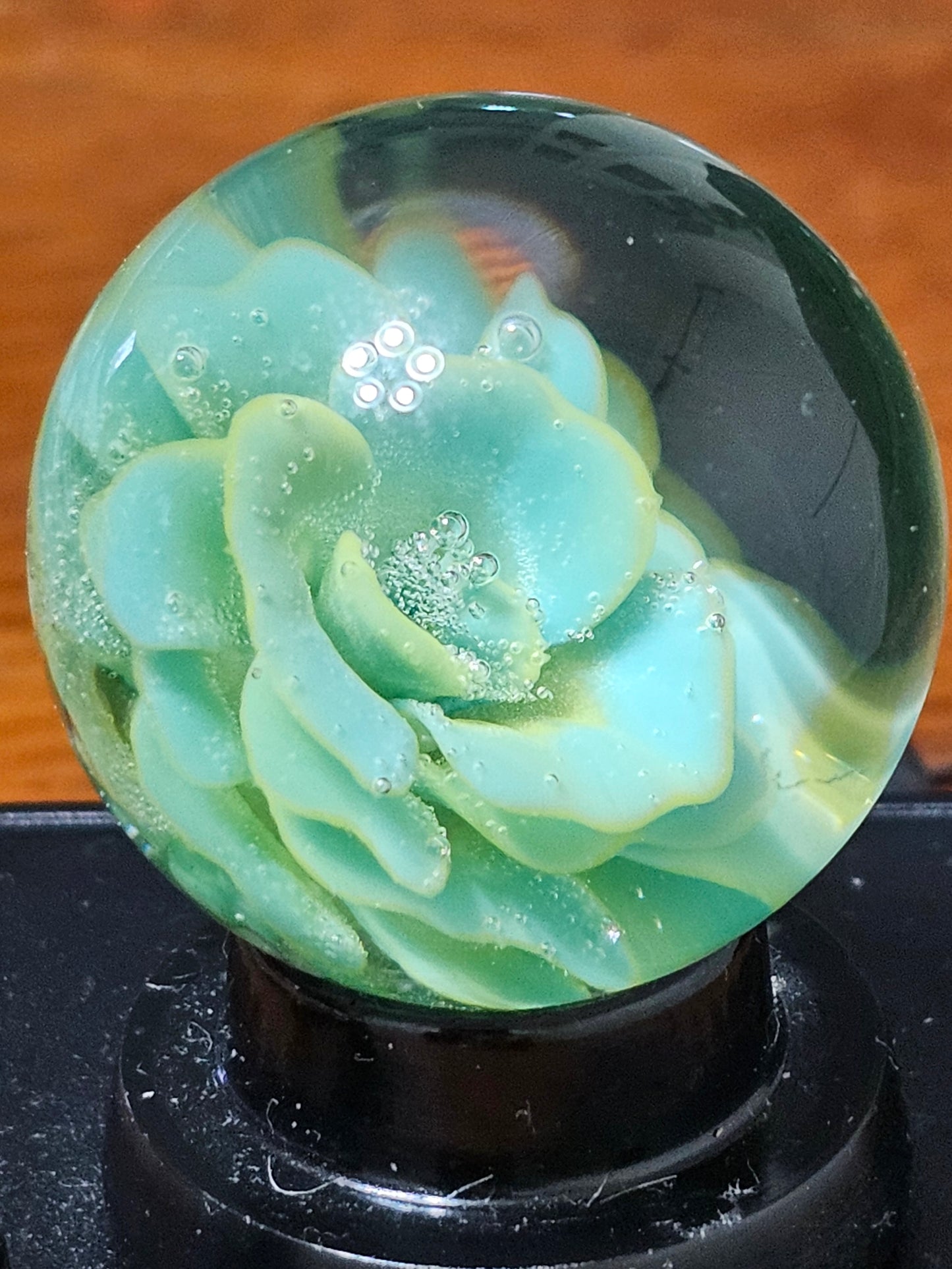 Agua Azul & Canary Yellow Floral Marble