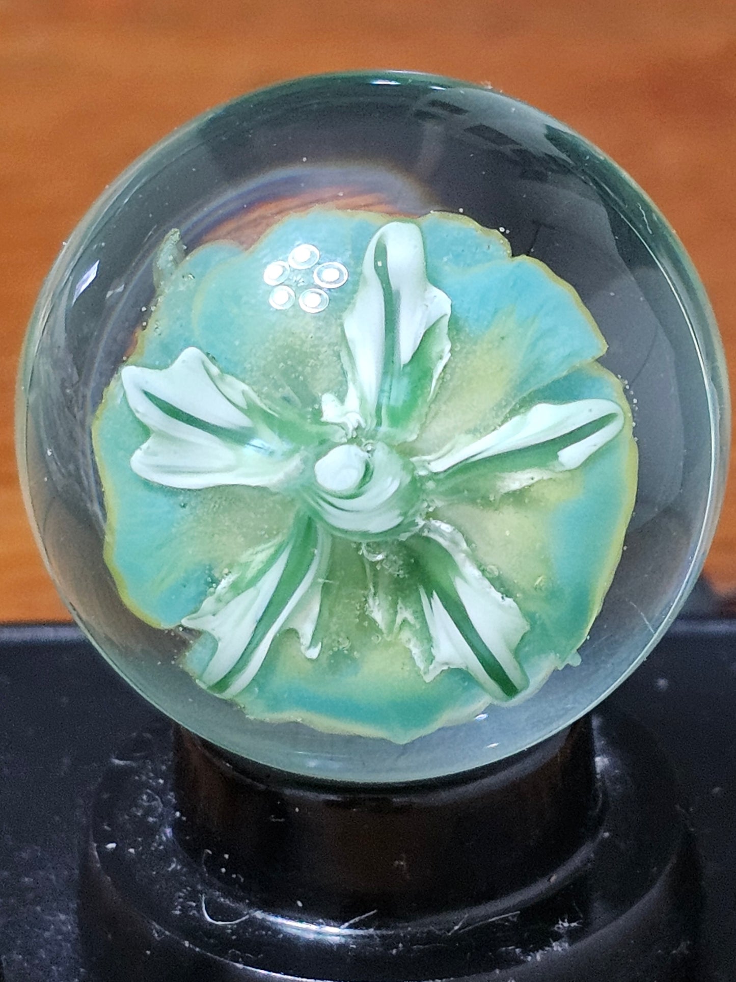 Agua Azul & Canary Yellow Floral Marble