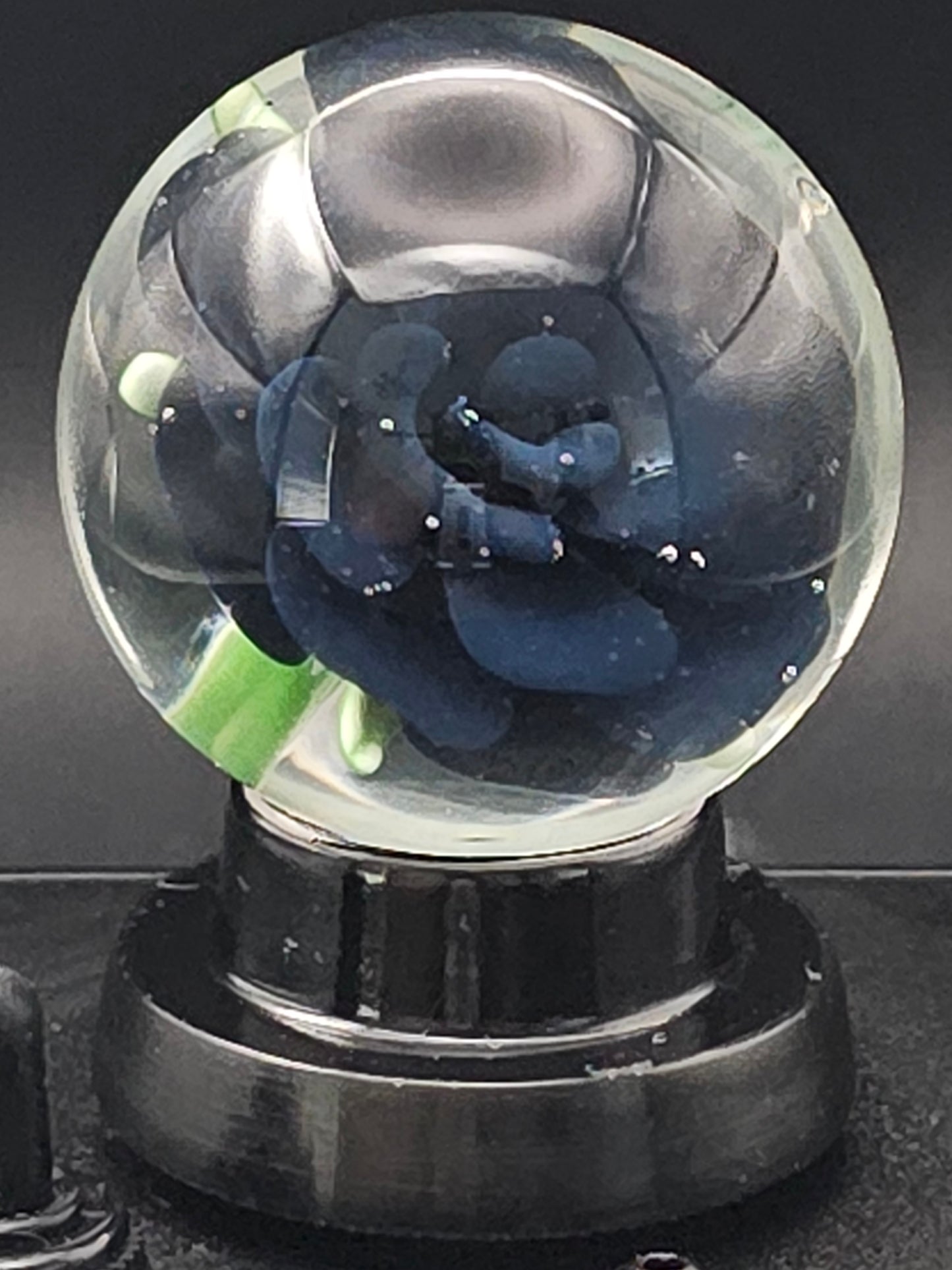 Jet Black & Cobalt Blue Floral Marble