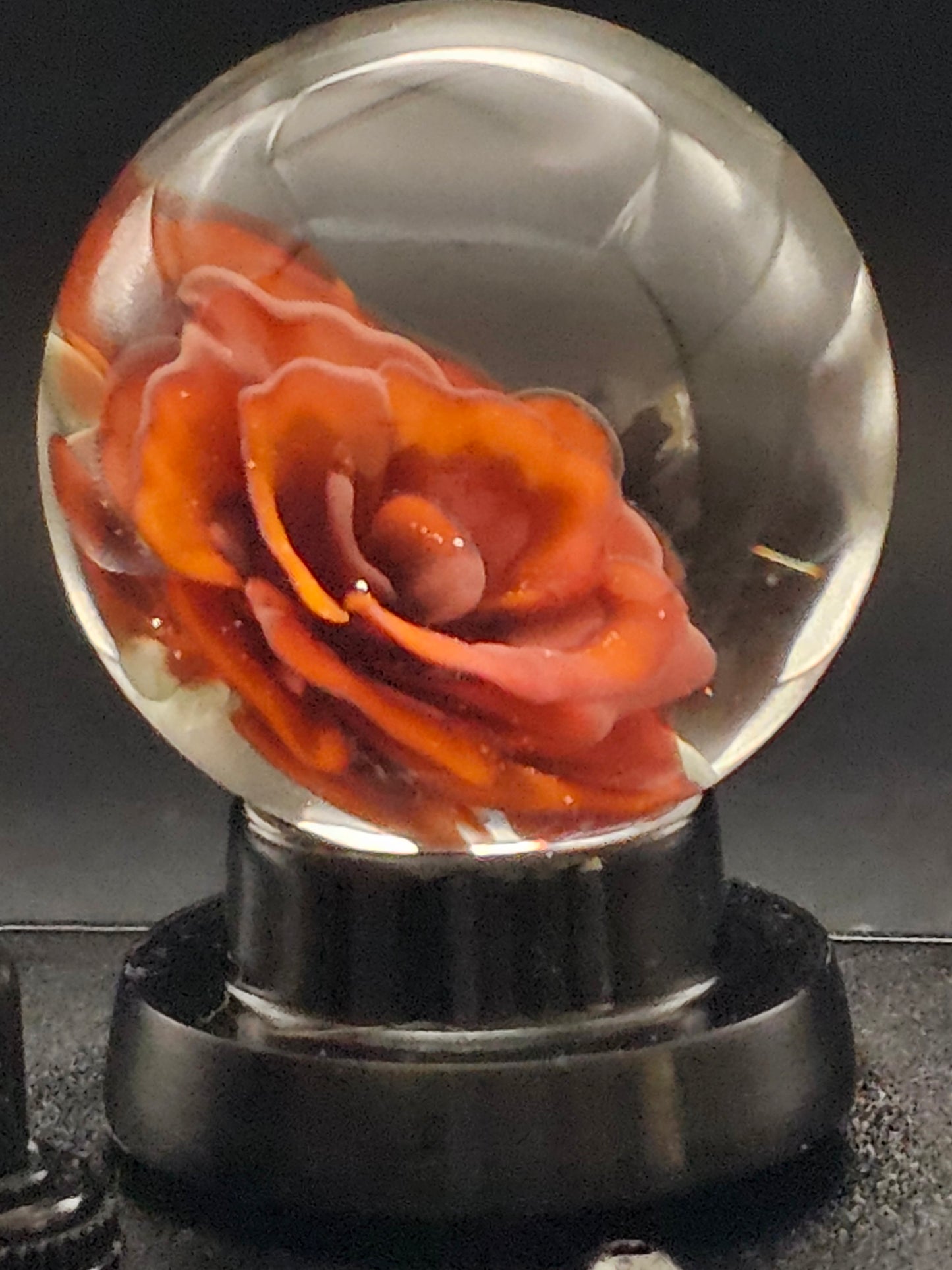 Lava Orange & Red Elvis Floral Marble