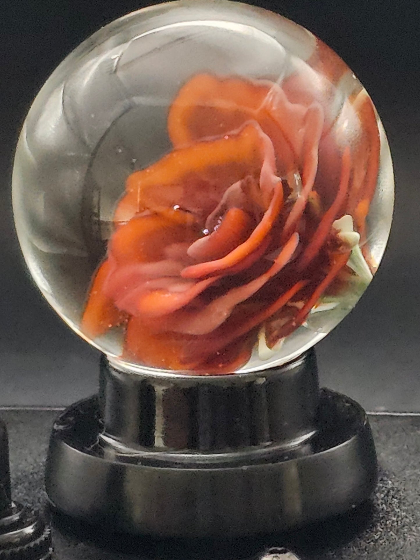 Lava Orange & Red Elvis Floral Marble