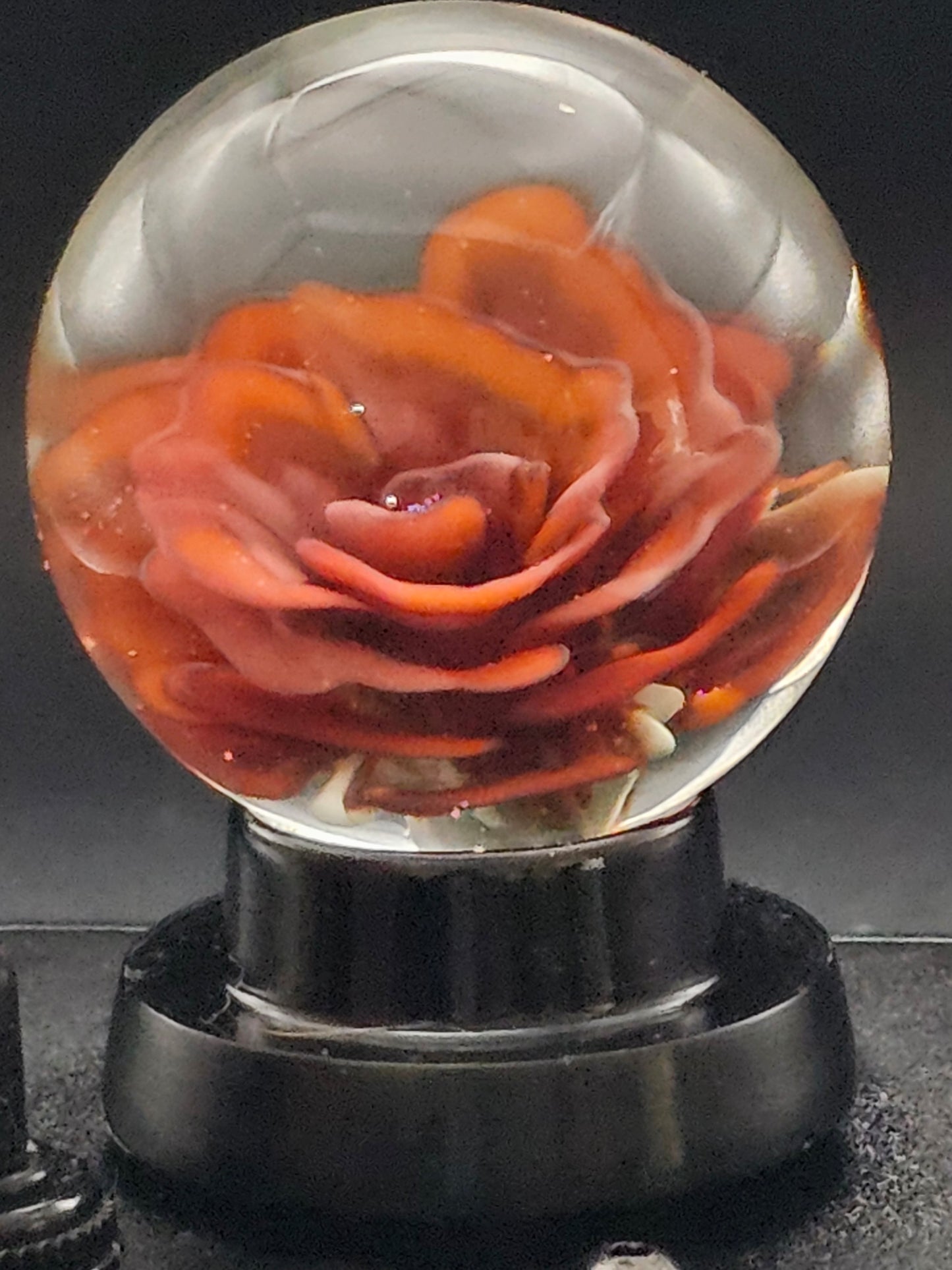 Lava Orange & Red Elvis Floral Marble