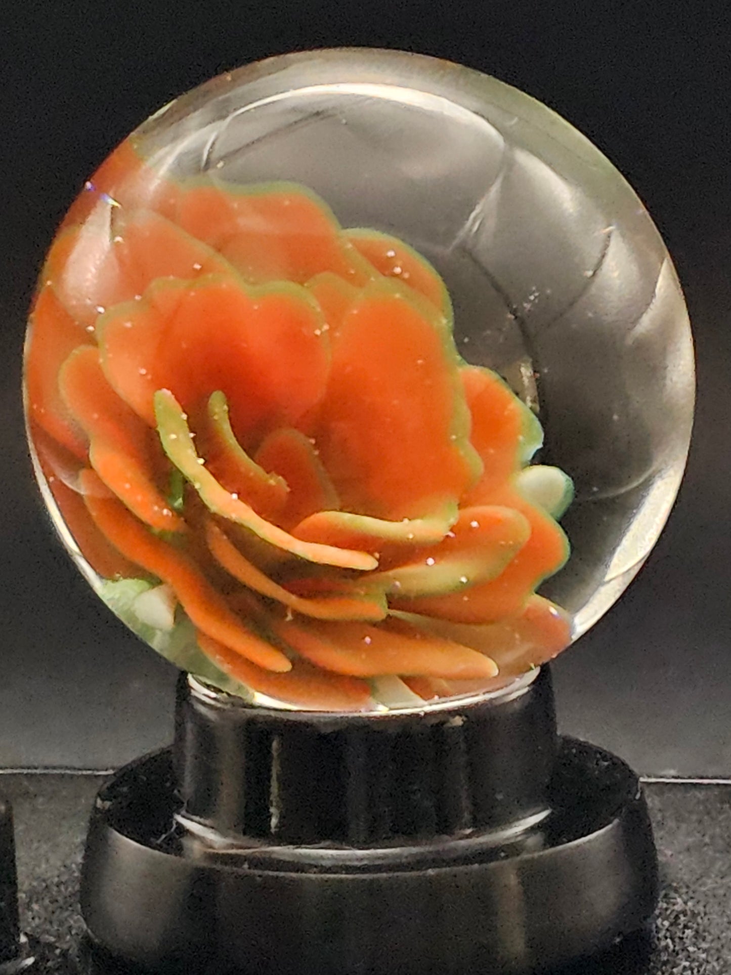 Poppy Red & Forest Green Floral Marble
