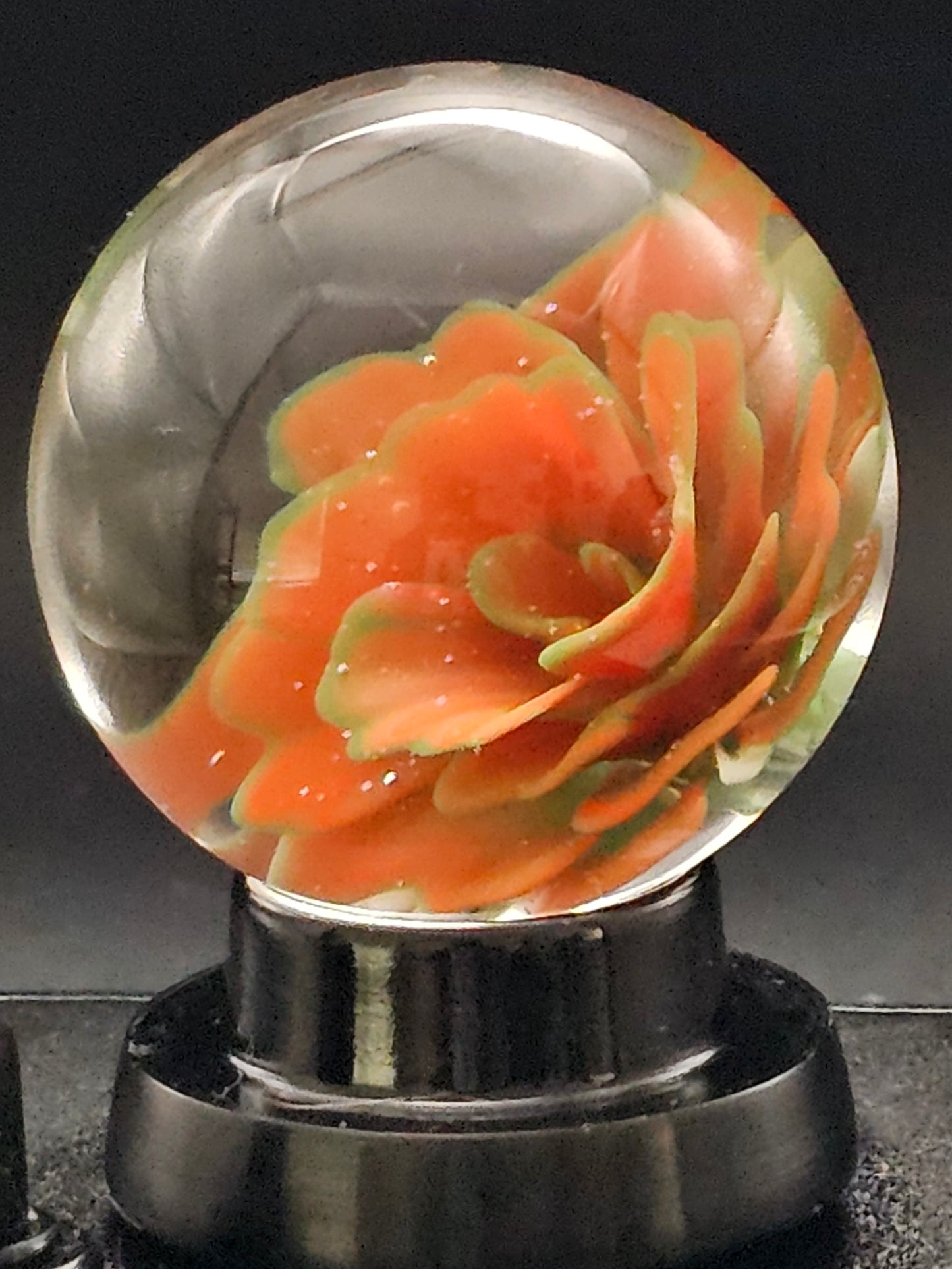 Poppy Red & Forest Green Floral Marble