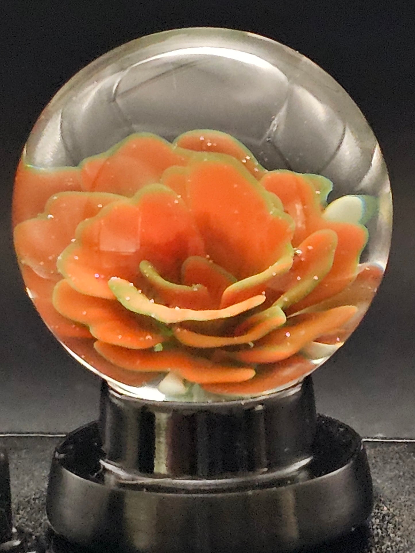 Poppy Red & Forest Green Floral Marble