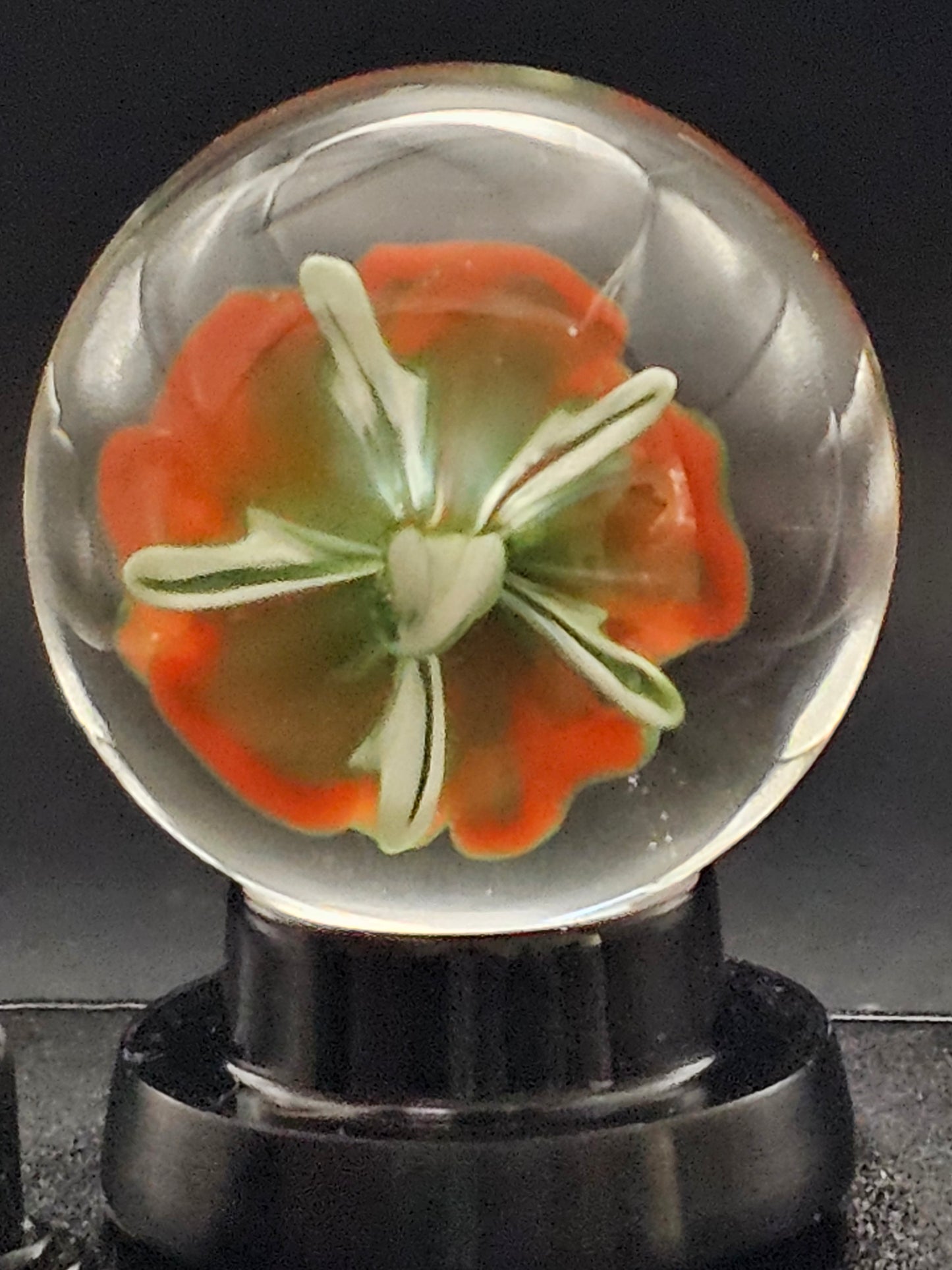 Poppy Red & Forest Green Floral Marble