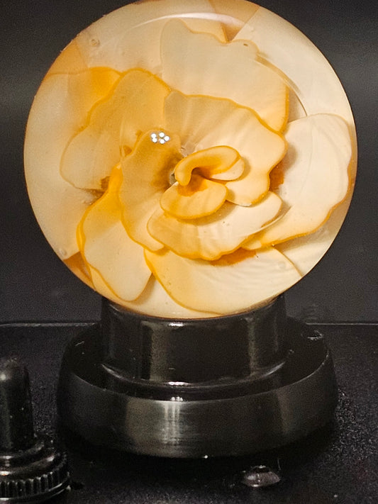 OJ Orange & China White Floral Marble