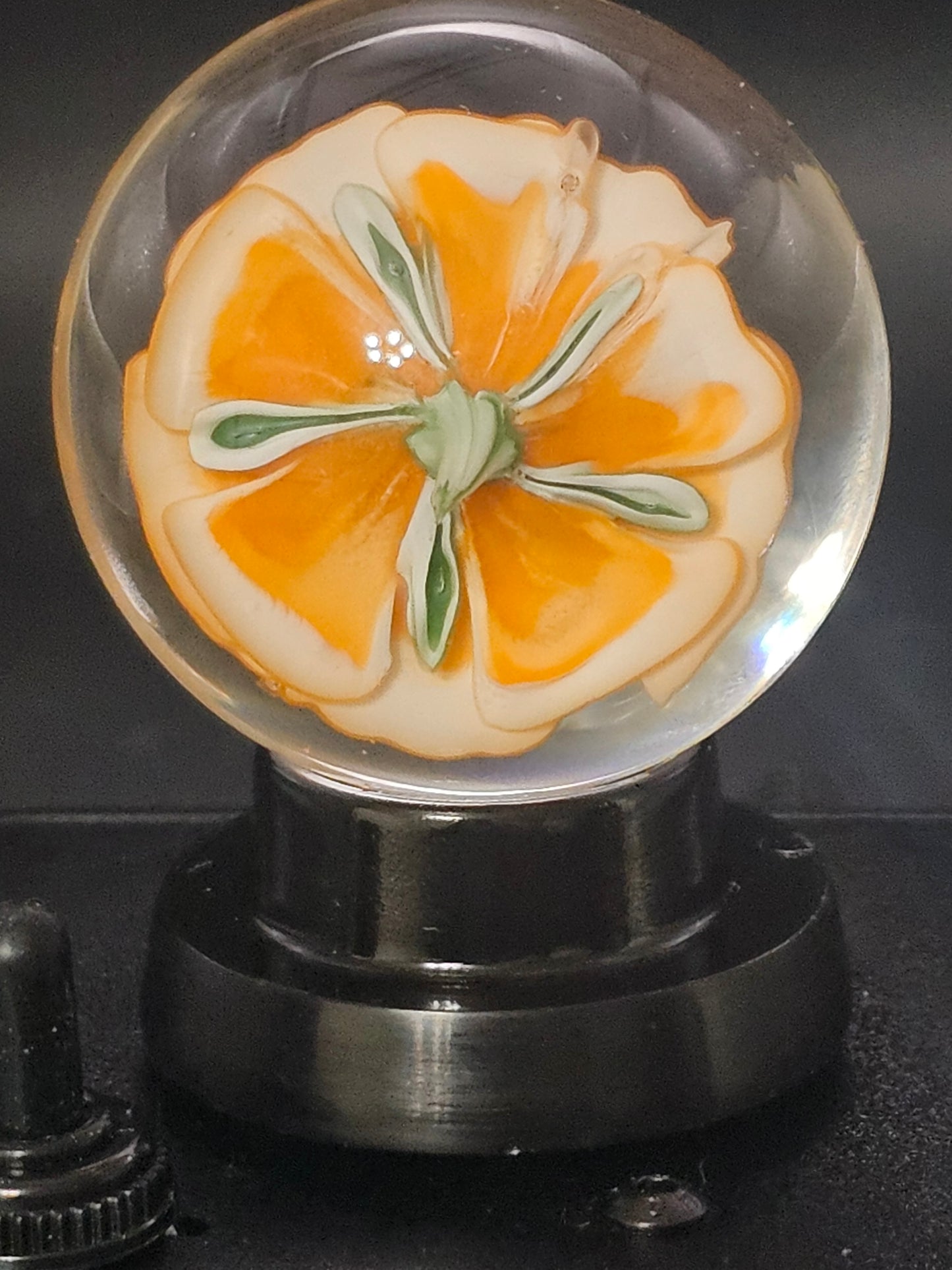 OJ Orange & China White Floral Marble