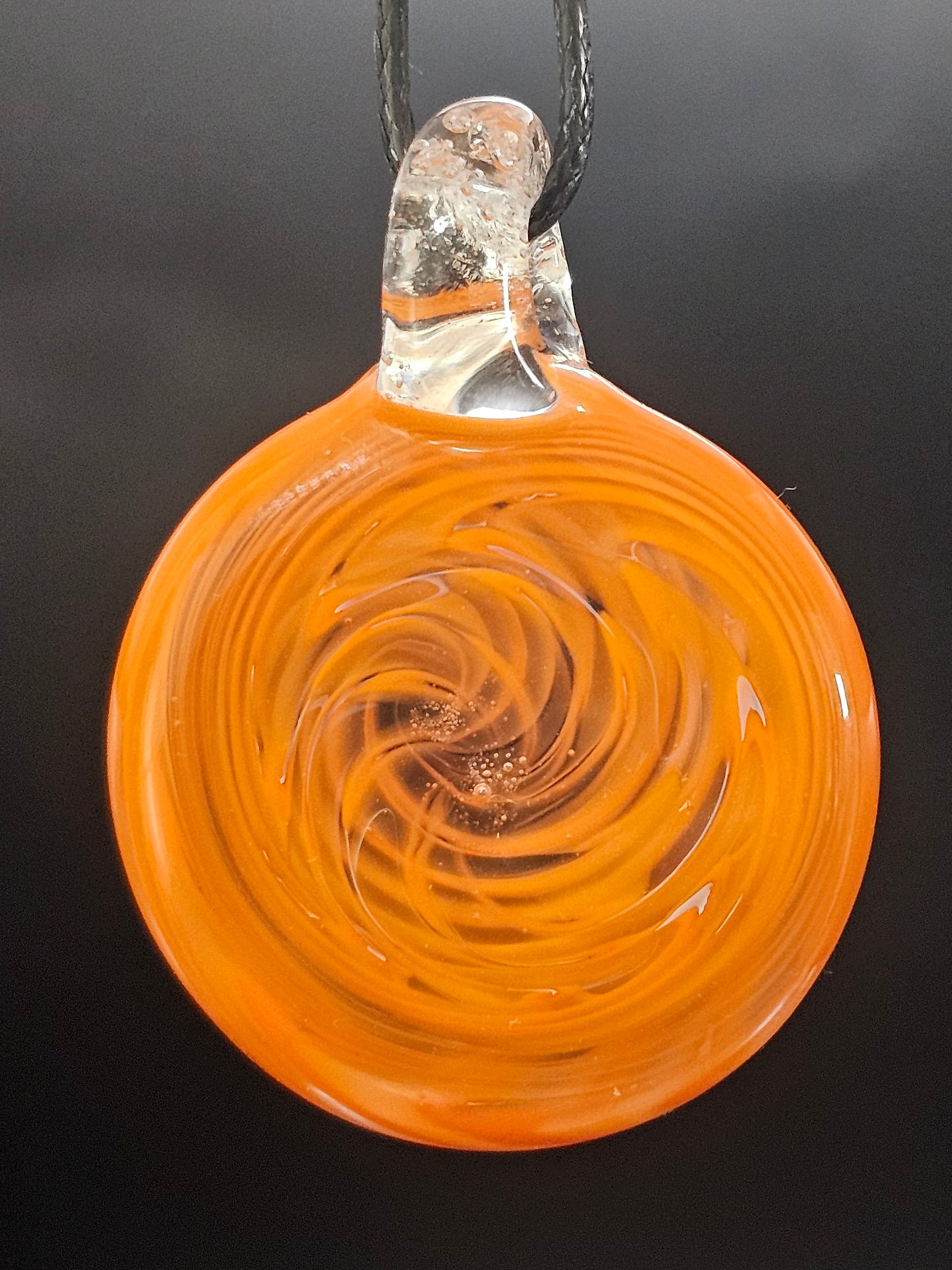 Lava Orange Wigwag Spiral Pendant