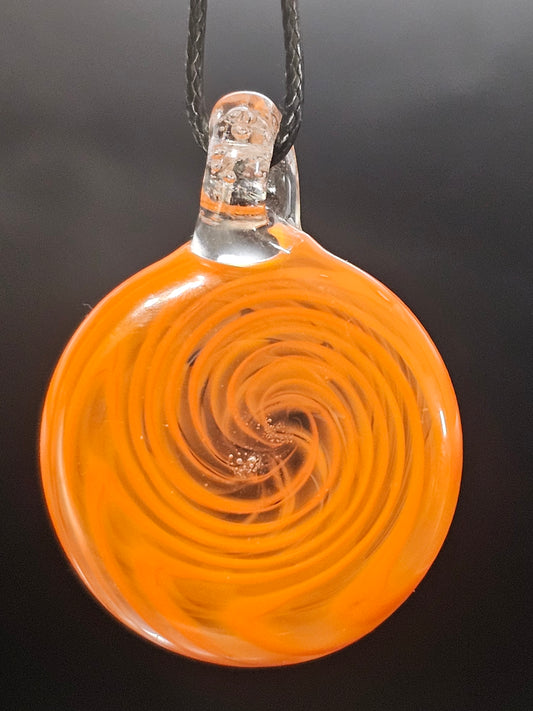 Lava Orange Wigwag Spiral Pendant
