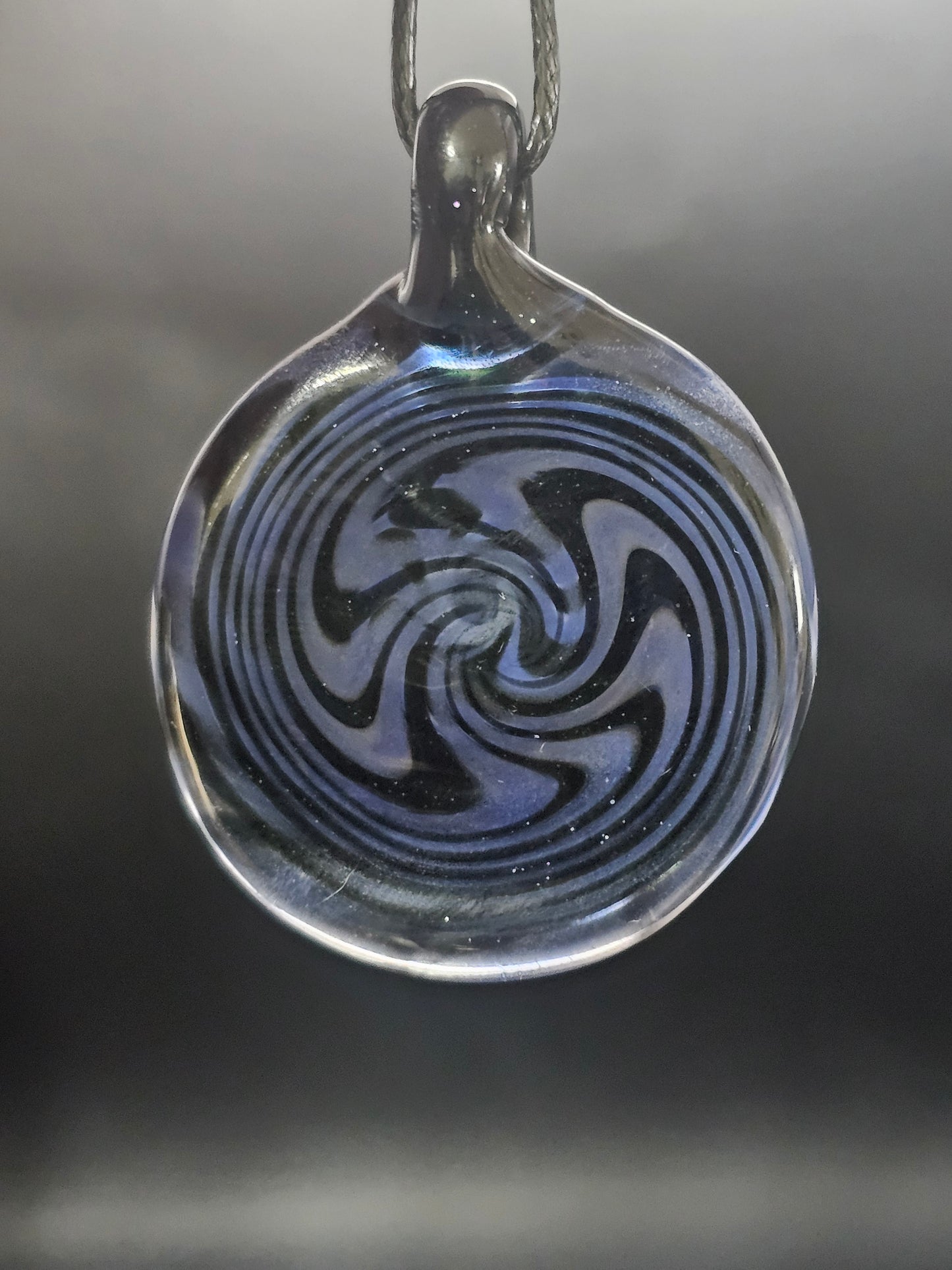 Galaxy Black & Purple Urple Wigwag Spiral Pendant