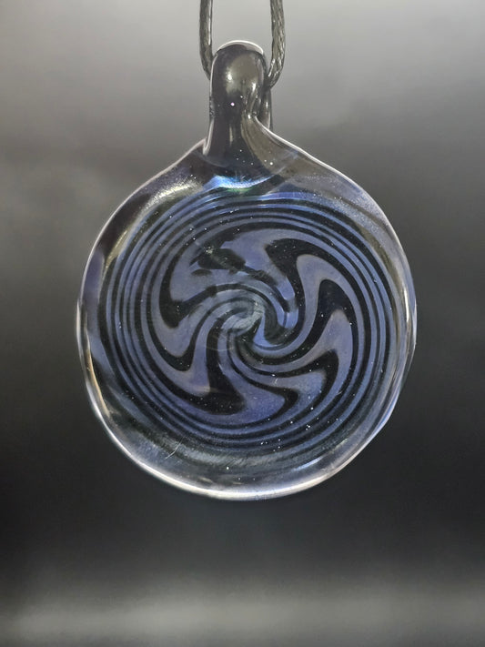 Galaxy Black & Purple Urple Wigwag Spiral Pendant