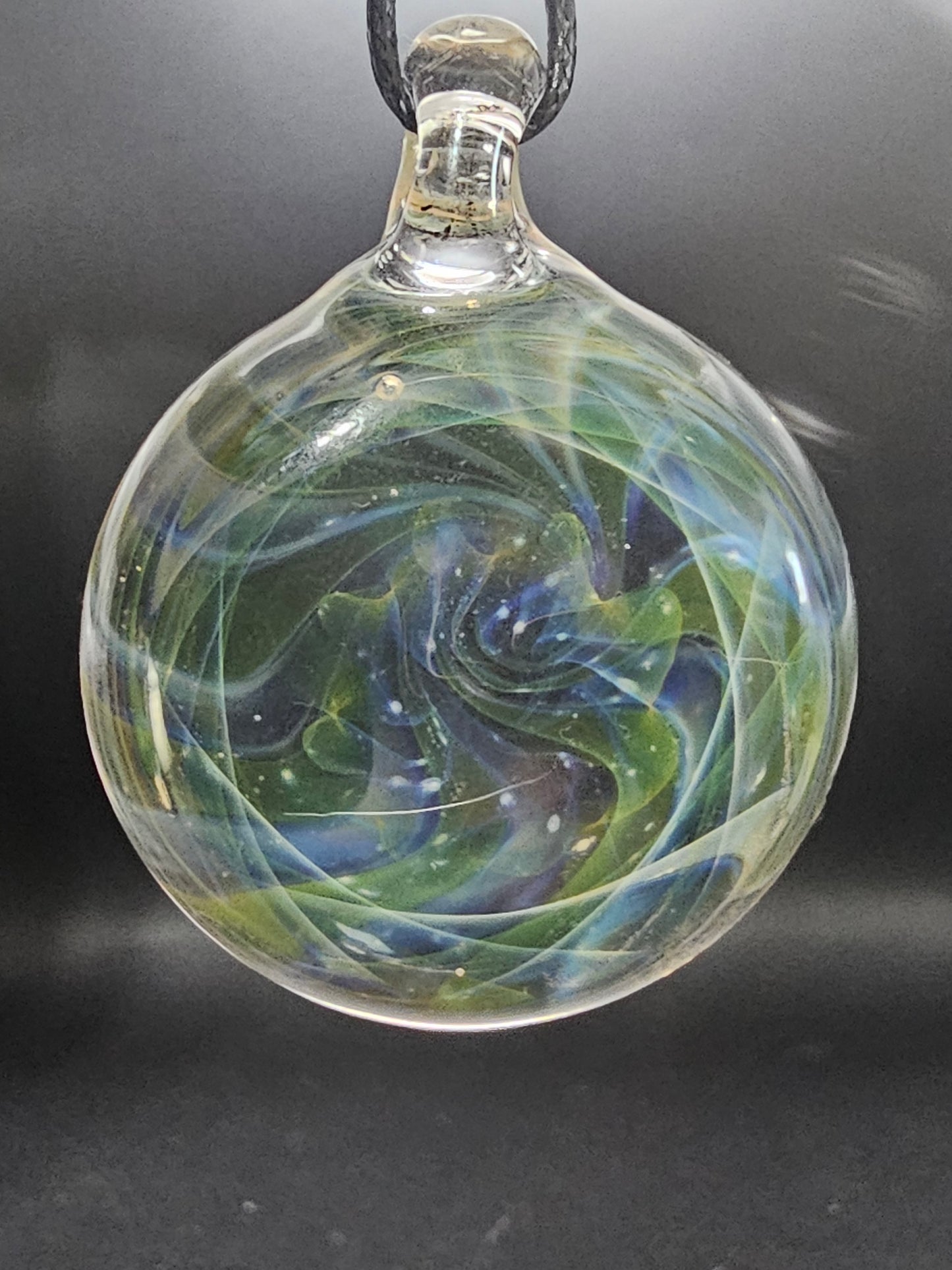 Silver & Gold Fumed Wigwag Spiral Pendant