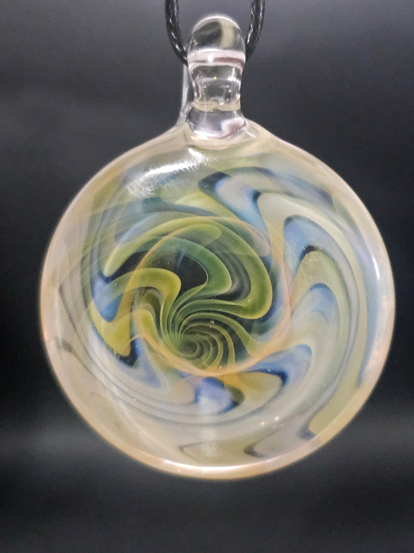 Silver & Gold Fumed Wigwag Spiral Pendant