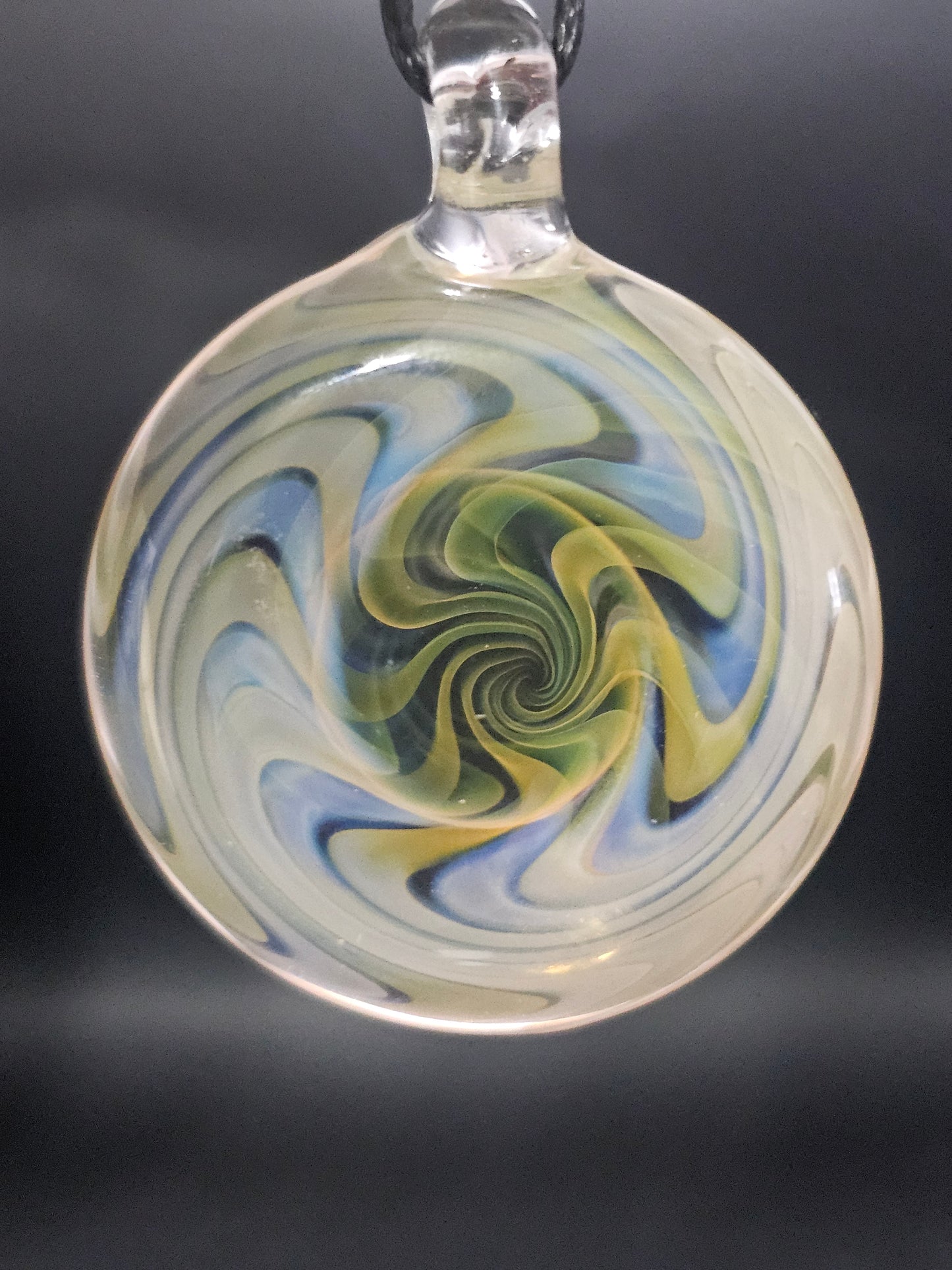 Silver & Gold Fumed Wigwag Spiral Pendant