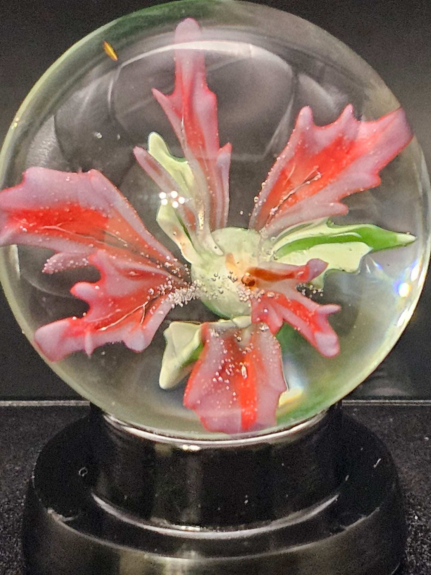 Periwinkle & Poppy Red Floral Marble