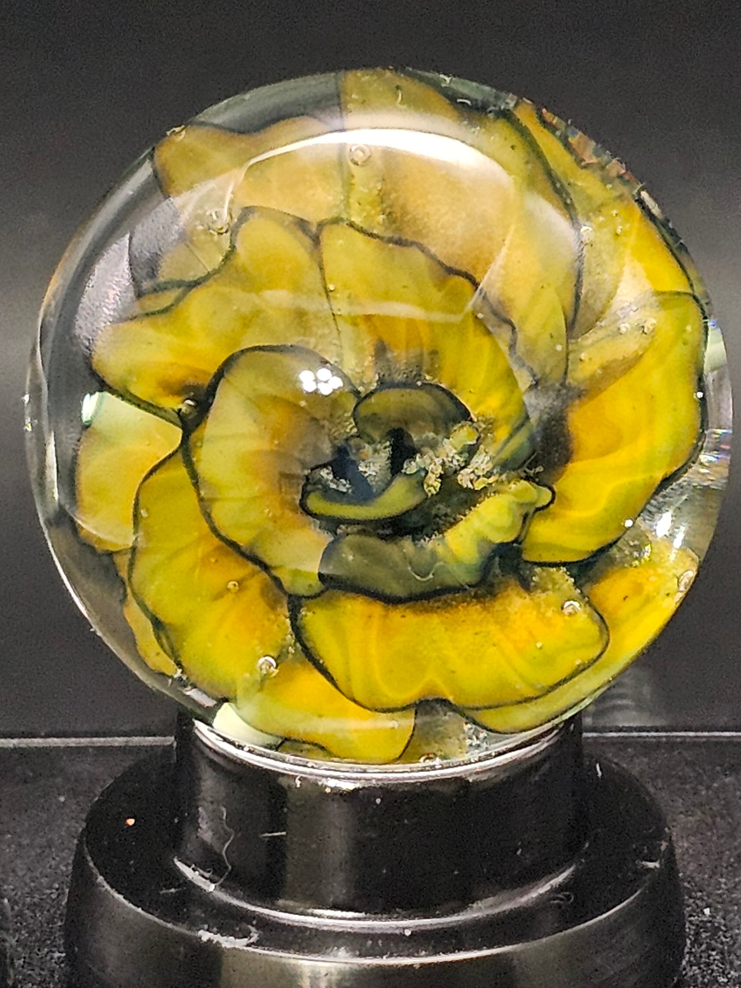 Roswell Yellow, Lava Orange, & Galaxy Black Floral Marble