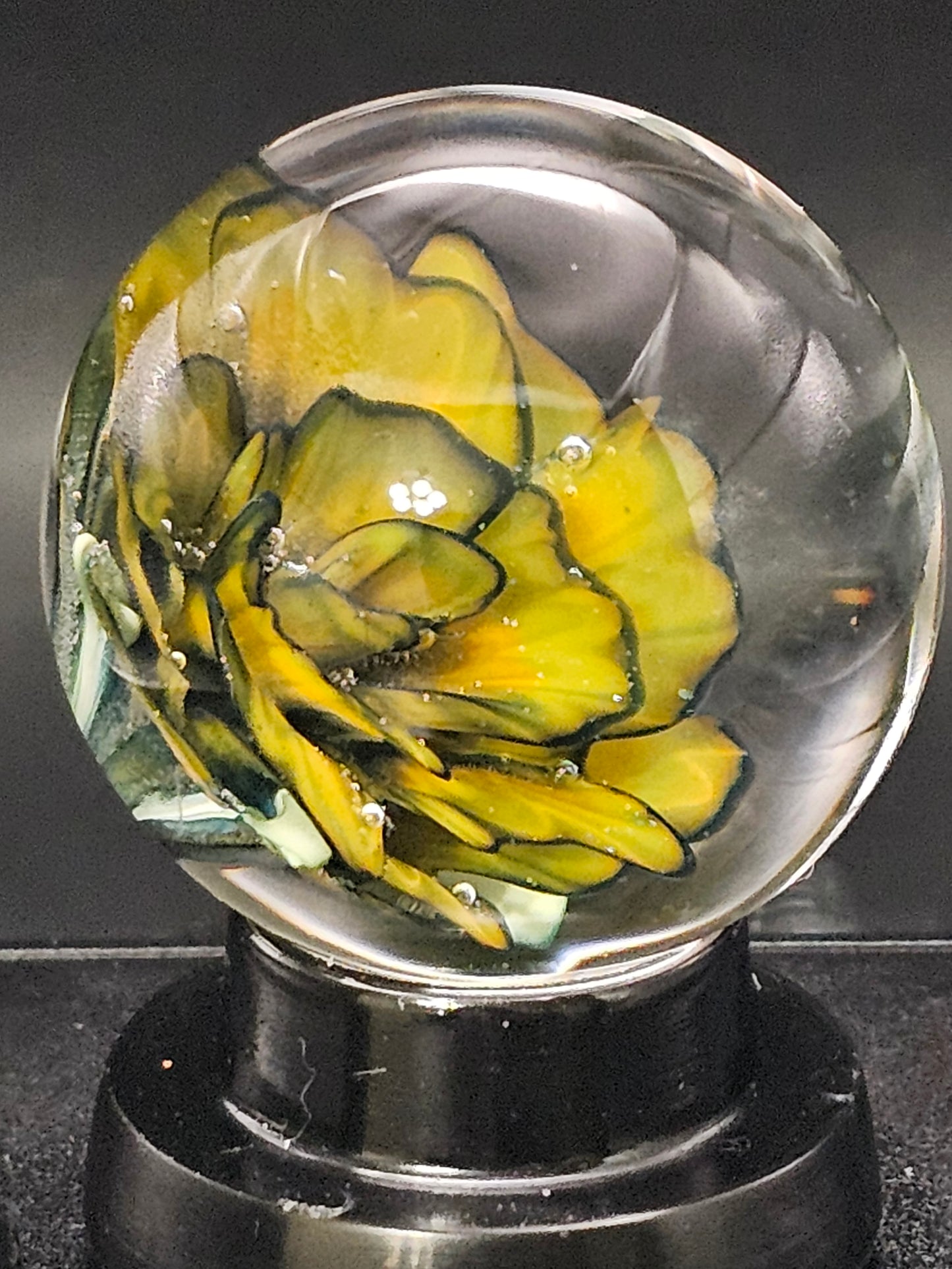 Roswell Yellow, Lava Orange, & Galaxy Black Floral Marble