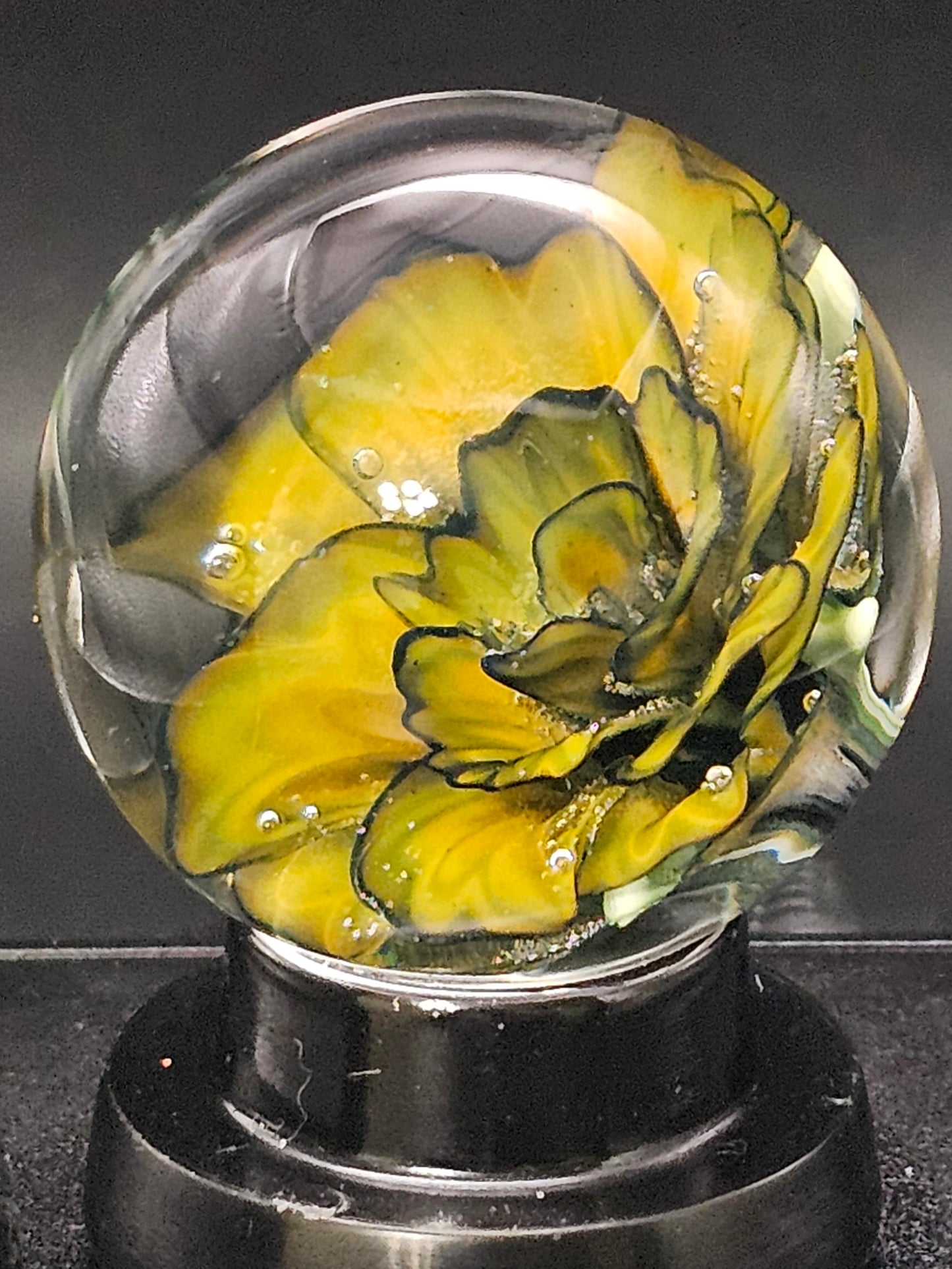 Roswell Yellow, Lava Orange, & Galaxy Black Floral Marble