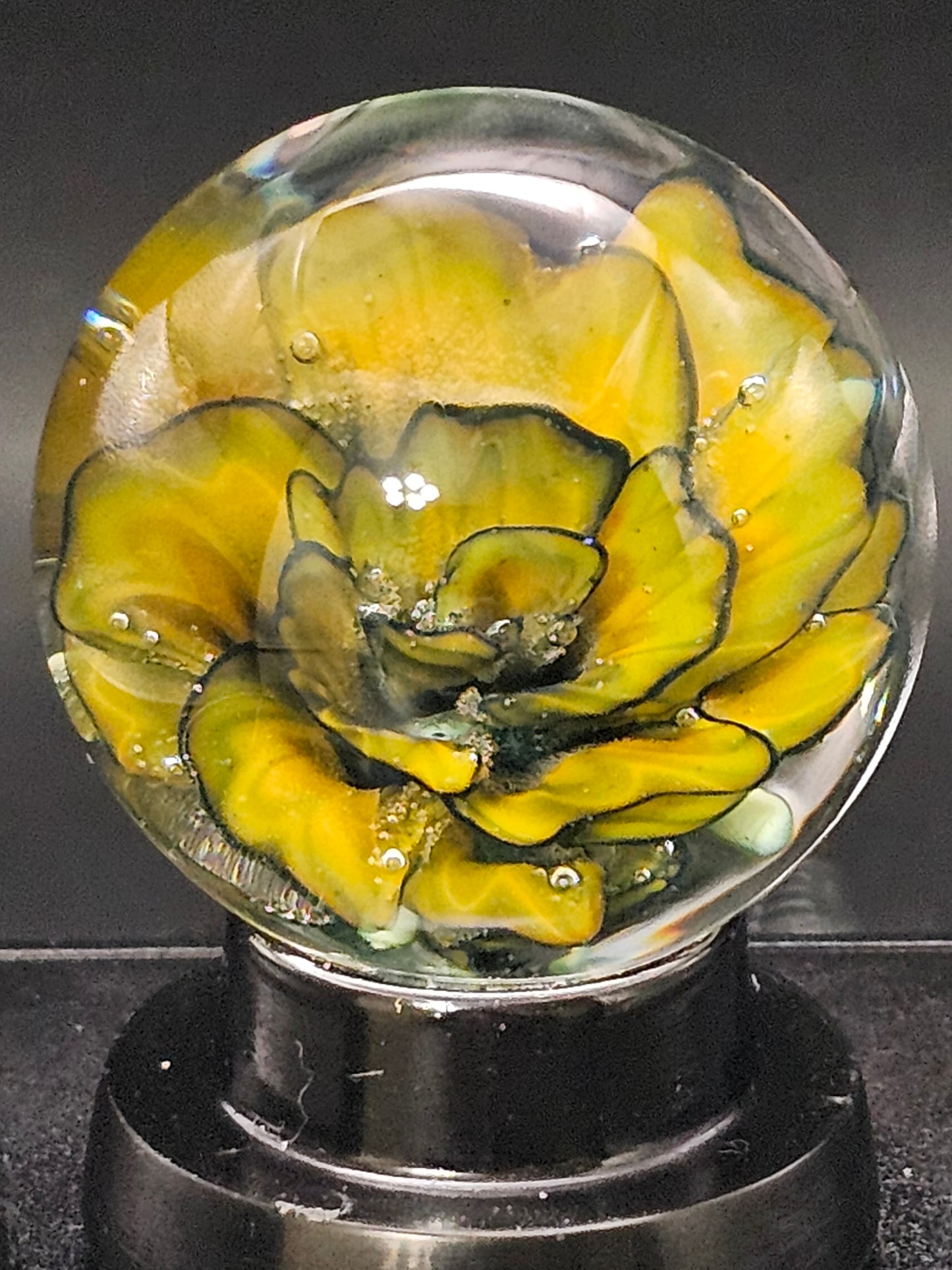 Roswell Yellow, Lava Orange, & Galaxy Black Floral Marble