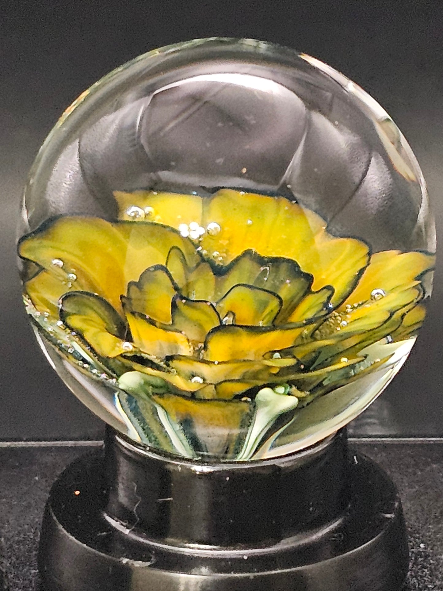 Roswell Yellow, Lava Orange, & Galaxy Black Floral Marble