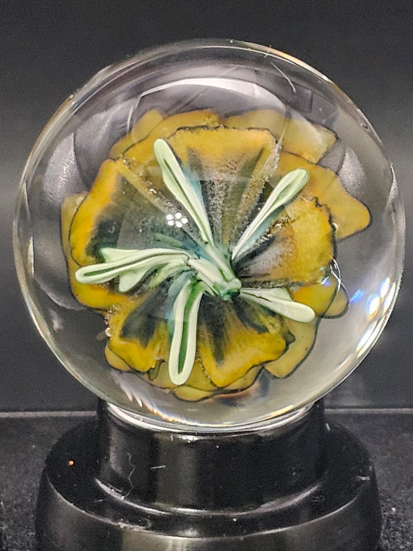 Roswell Yellow, Lava Orange, & Galaxy Black Floral Marble