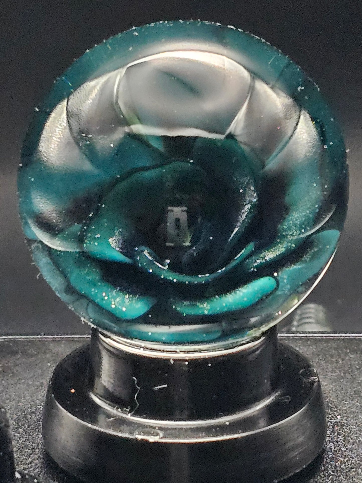 Peacock Blue & Galaxy Black Floral Marble