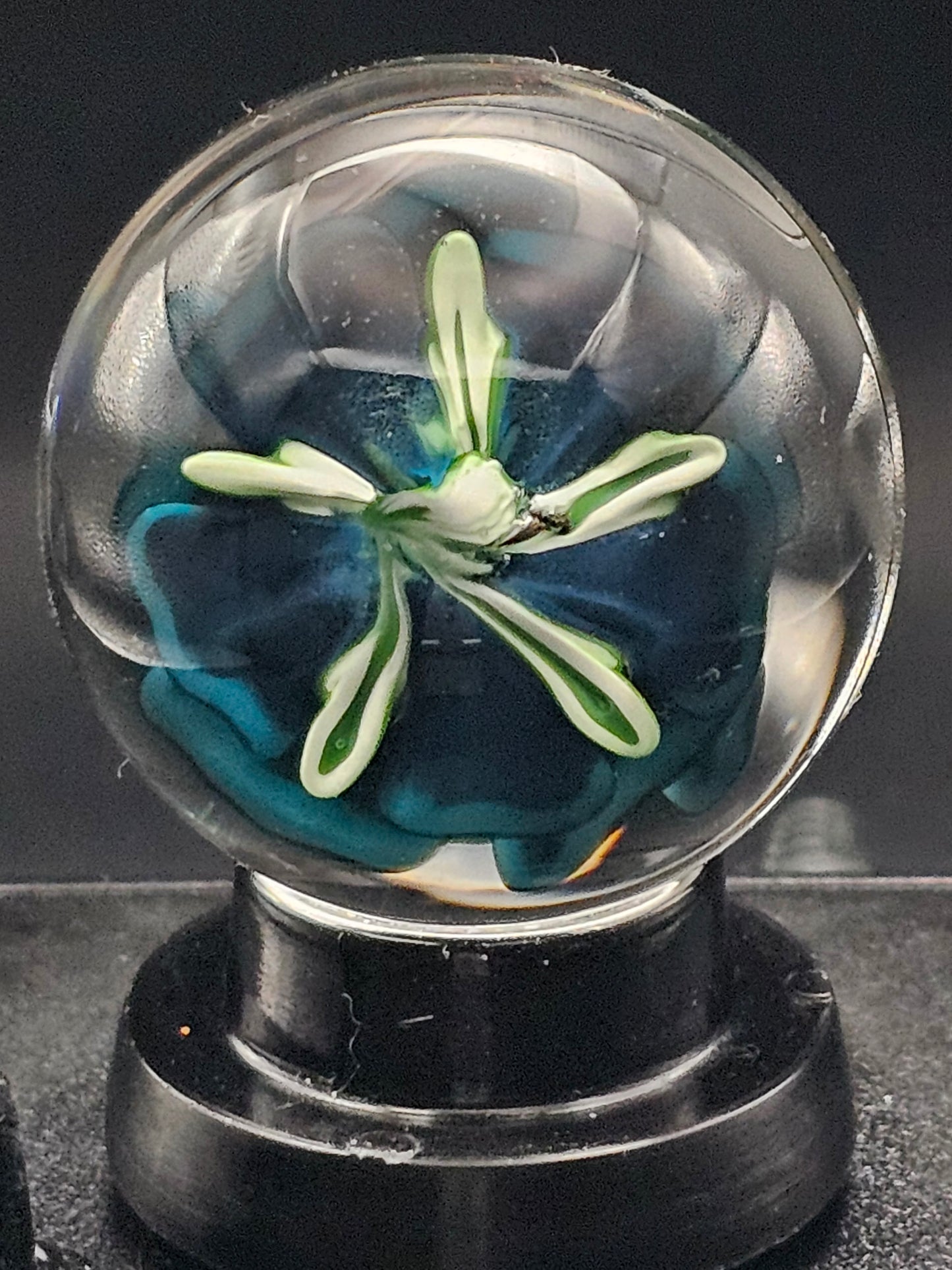 Peacock Blue & Galaxy Black Floral Marble