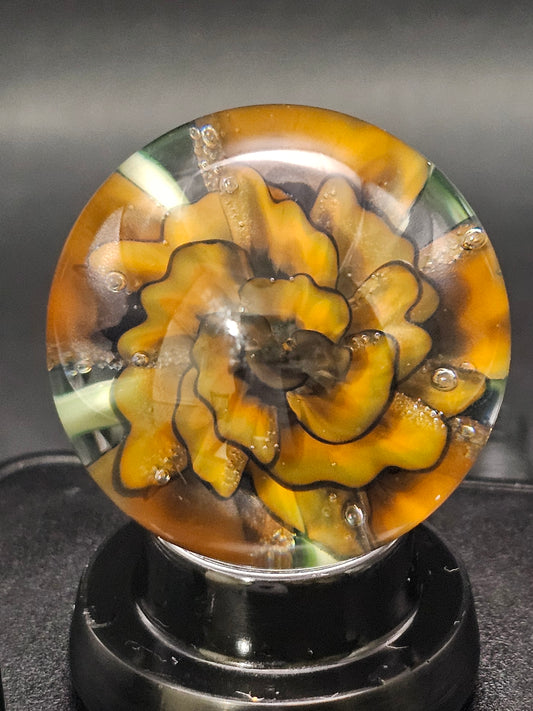Roswell Yellow, Lava Orange, & Jet Black Floral Marble
