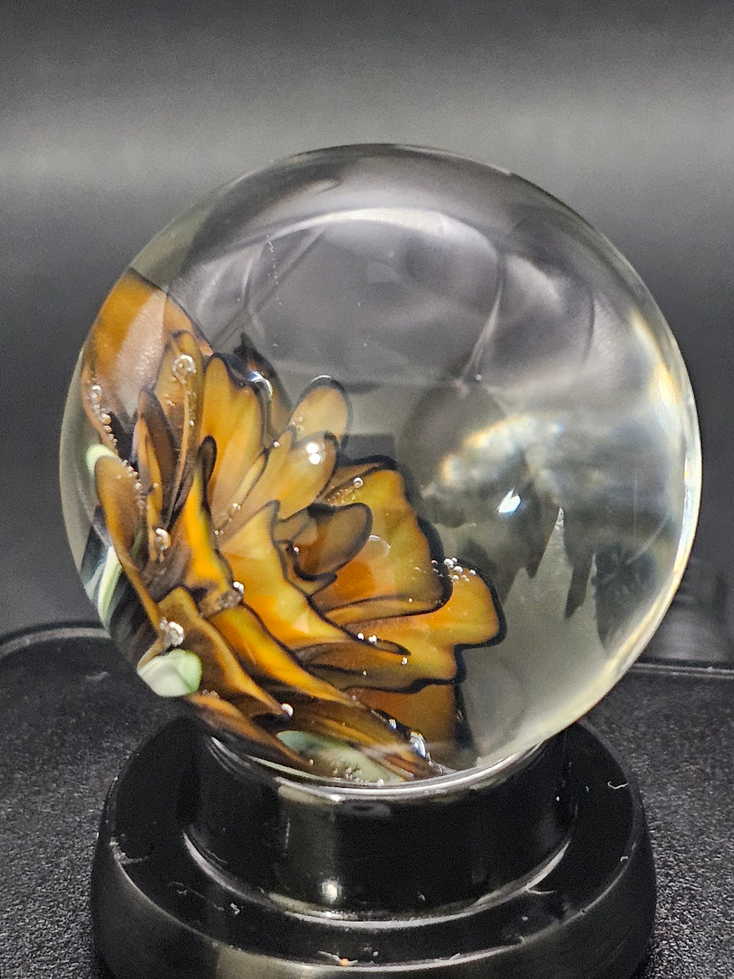 Roswell Yellow, Lava Orange, & Jet Black Floral Marble