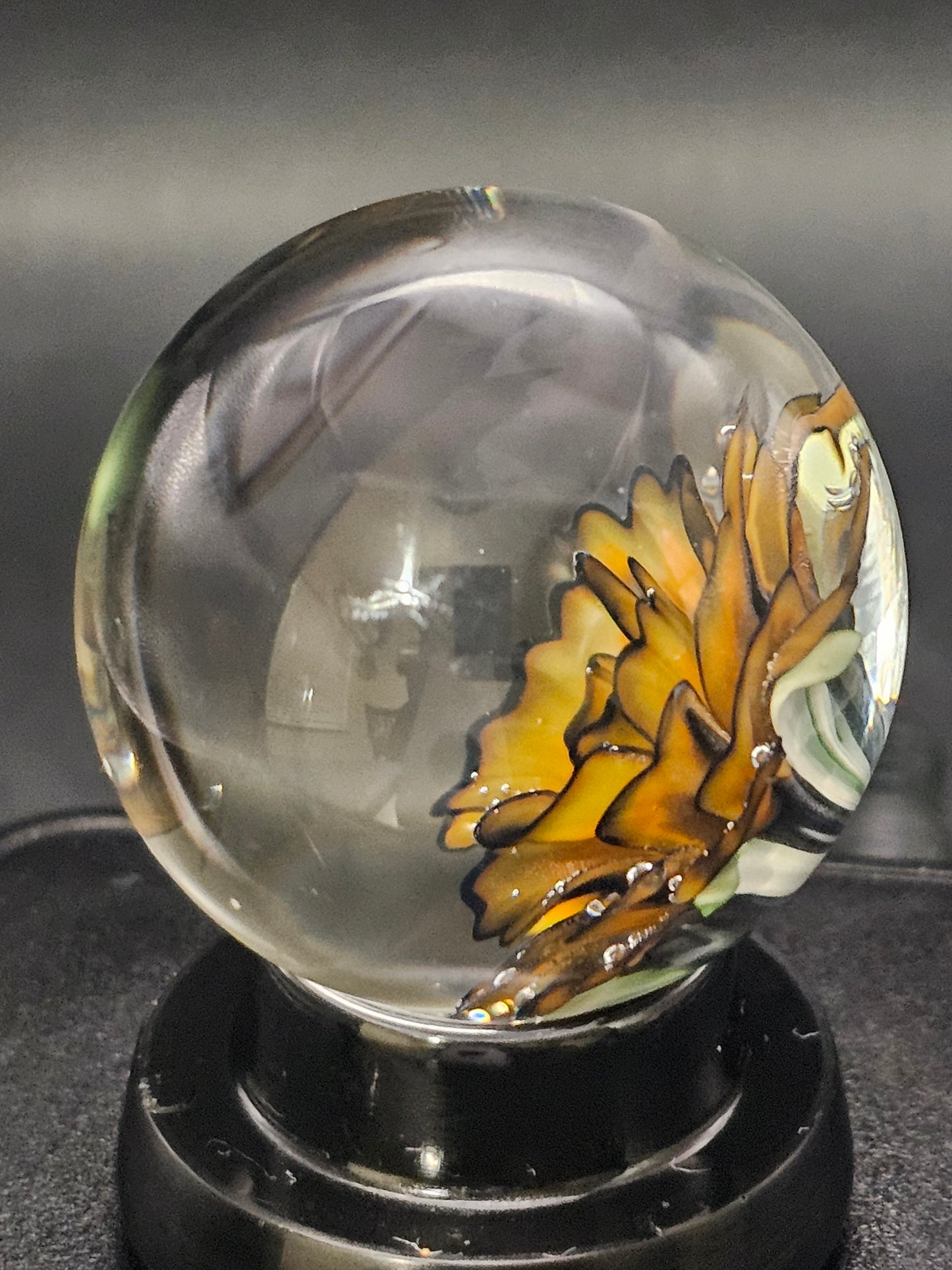 Roswell Yellow, Lava Orange, & Jet Black Floral Marble
