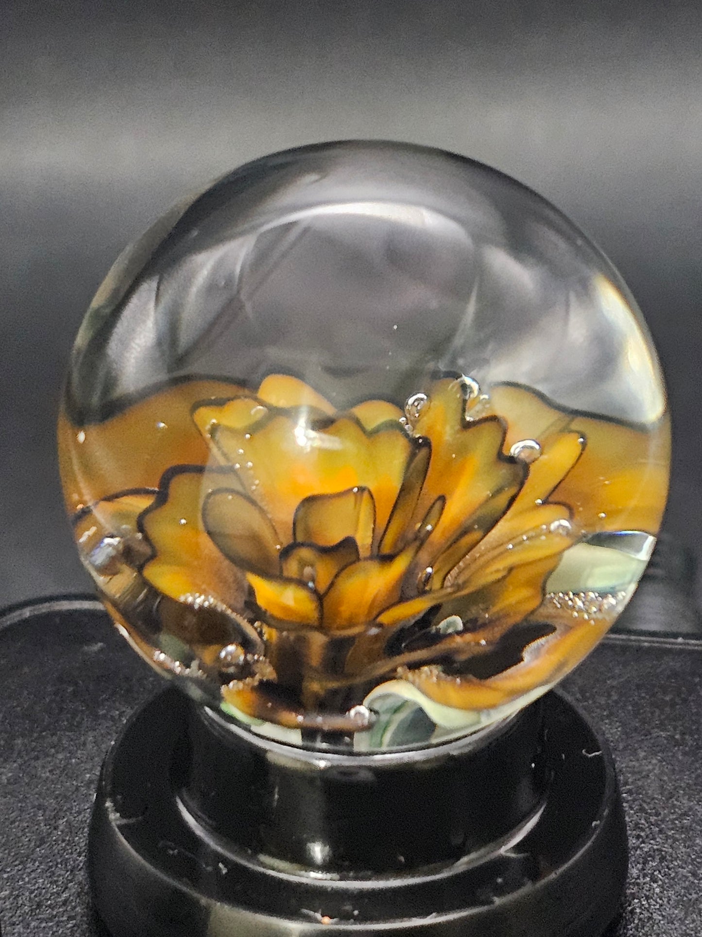 Roswell Yellow, Lava Orange, & Jet Black Floral Marble