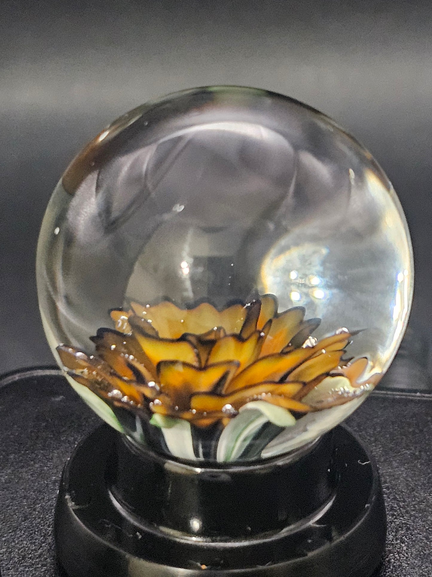 Roswell Yellow, Lava Orange, & Jet Black Floral Marble