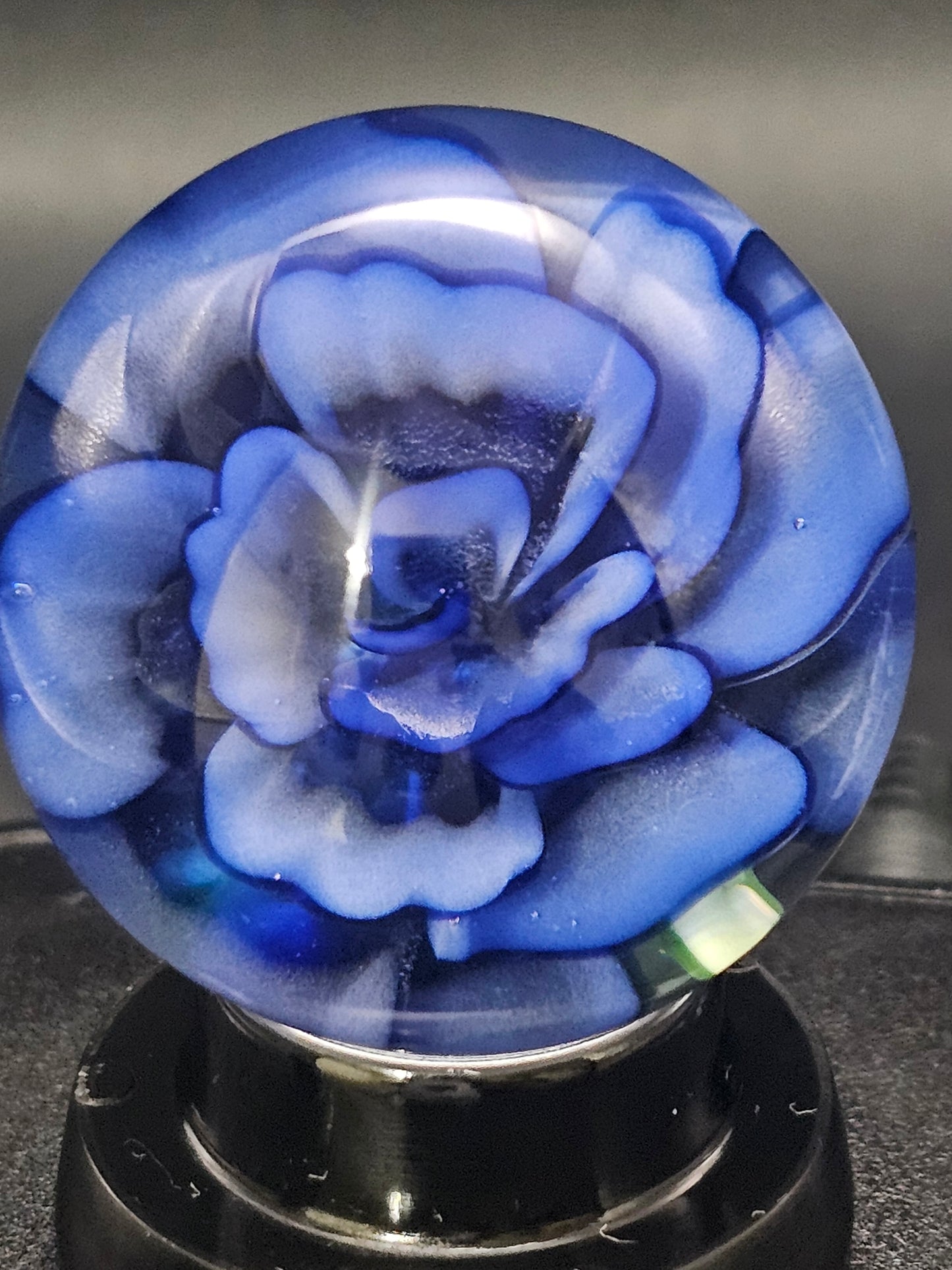 China White & Cobalt Blue Floral Marble